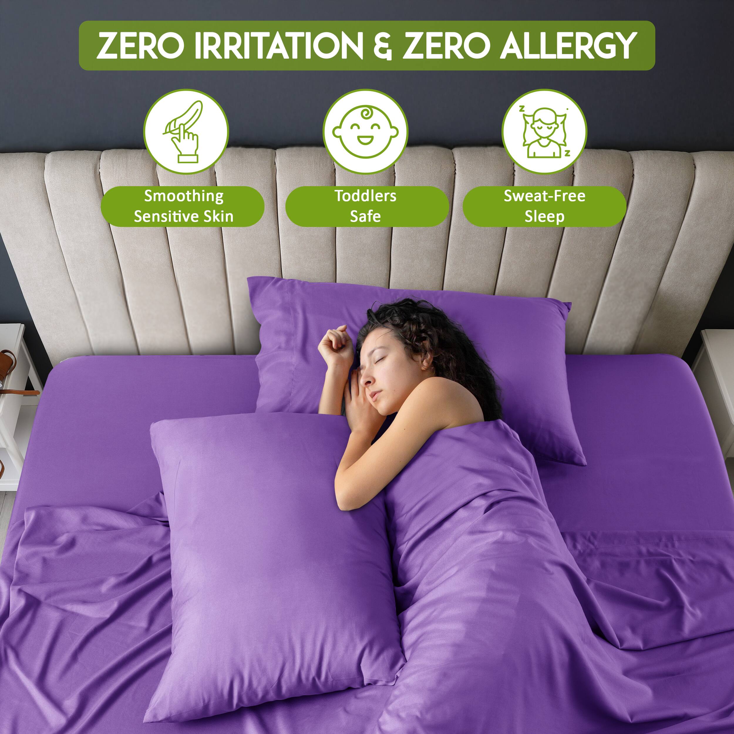 ZERO IRRITATION & ZERO ALLERGY

- Smoothing Sensitive Skin
- Toddlers Safe
- Sweat-Free Sleep