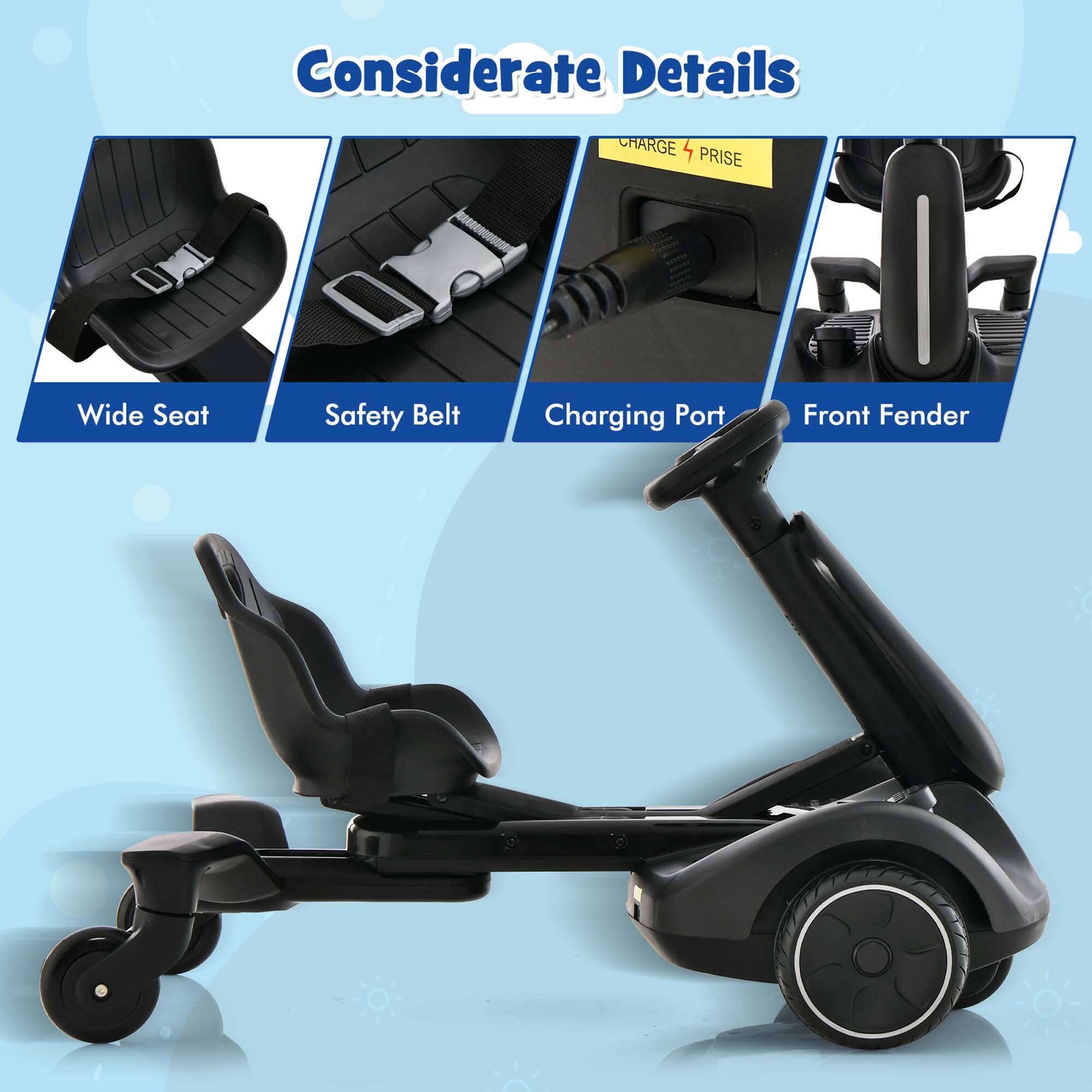 Considerate Details

- Wide Seat
- Safety Belt
- Charging Port
- Front Fender