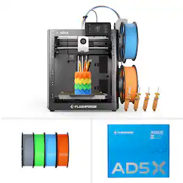 Flashforge - AD5X Multi-Color 3D Printer, 4-Color IFS, Auto Leveling, Max 600mm/s High Speed Printing, 220×220×220mm - Black