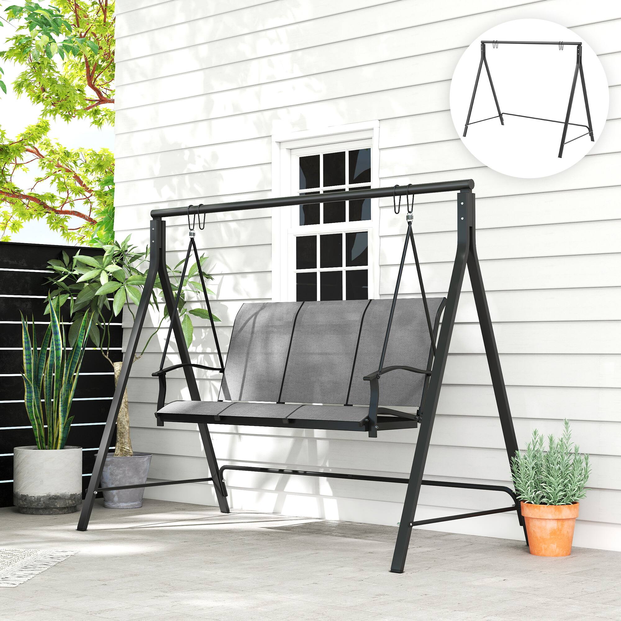 Outsunny Metal Porch Swing Stand Heavy Duty Swing Frame