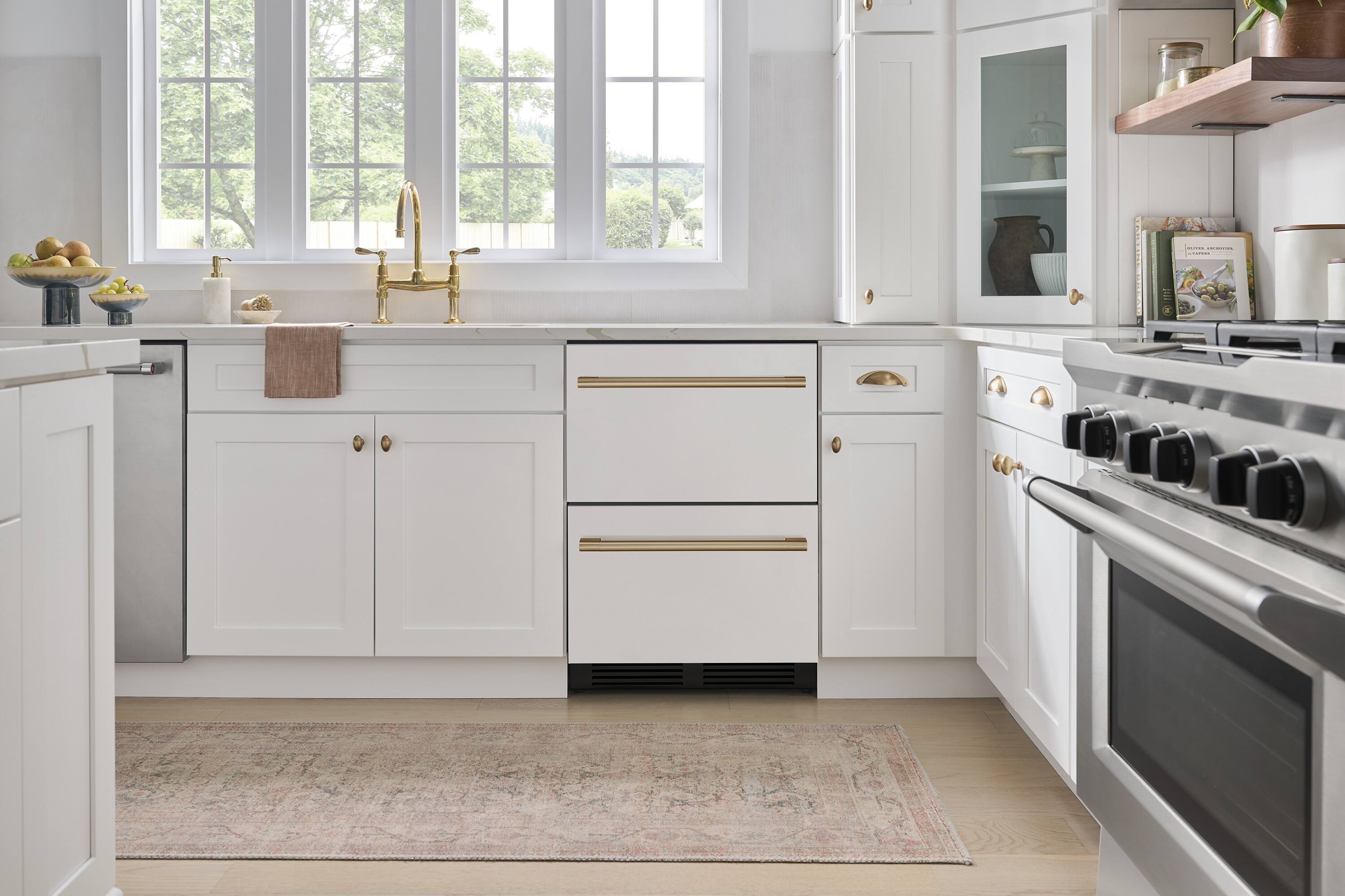 Alt View 11. Zephyr - Presrv 24 in. 3.9 Cu. Ft. Dual Zone Panel Ready Refrigerator Freezer Drawers Mini Fridge - Custom Panel Ready.