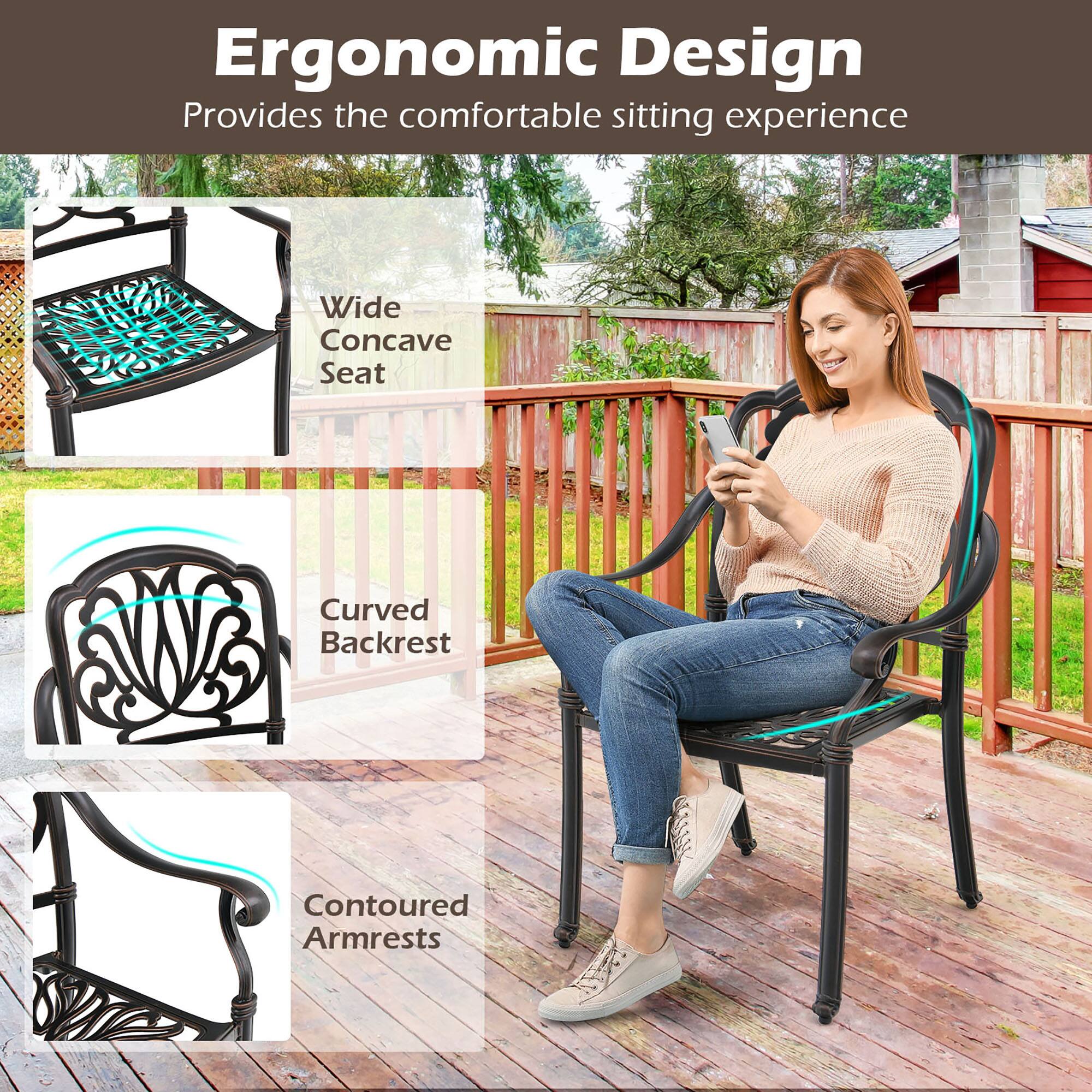 Ergonomic Design  
Provides the comfortable sitting experience  

- Wide Concave Seat  
- Curved Backrest  
- Contoured Armrests