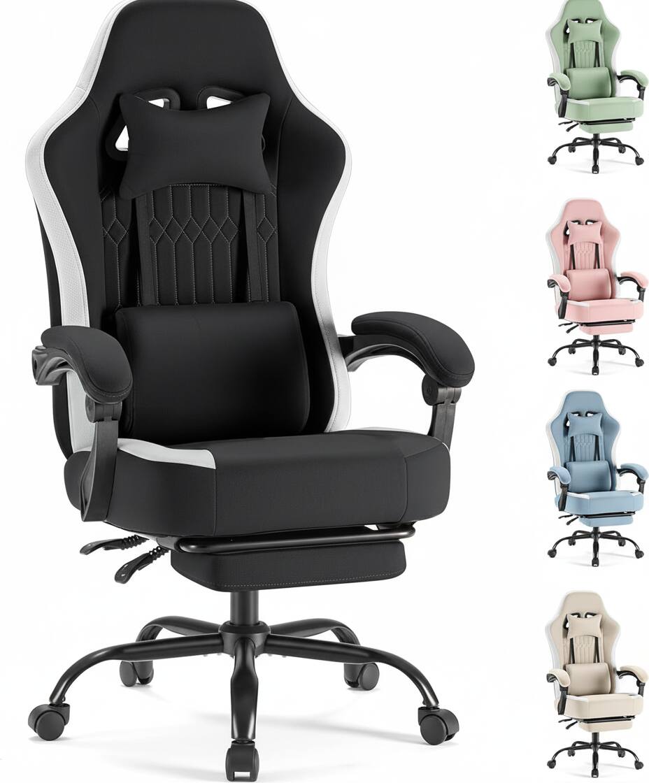 Alt View 6. AOITUN - High Back Ergonomic Computer Gaming Chair for Daily Use - Black.