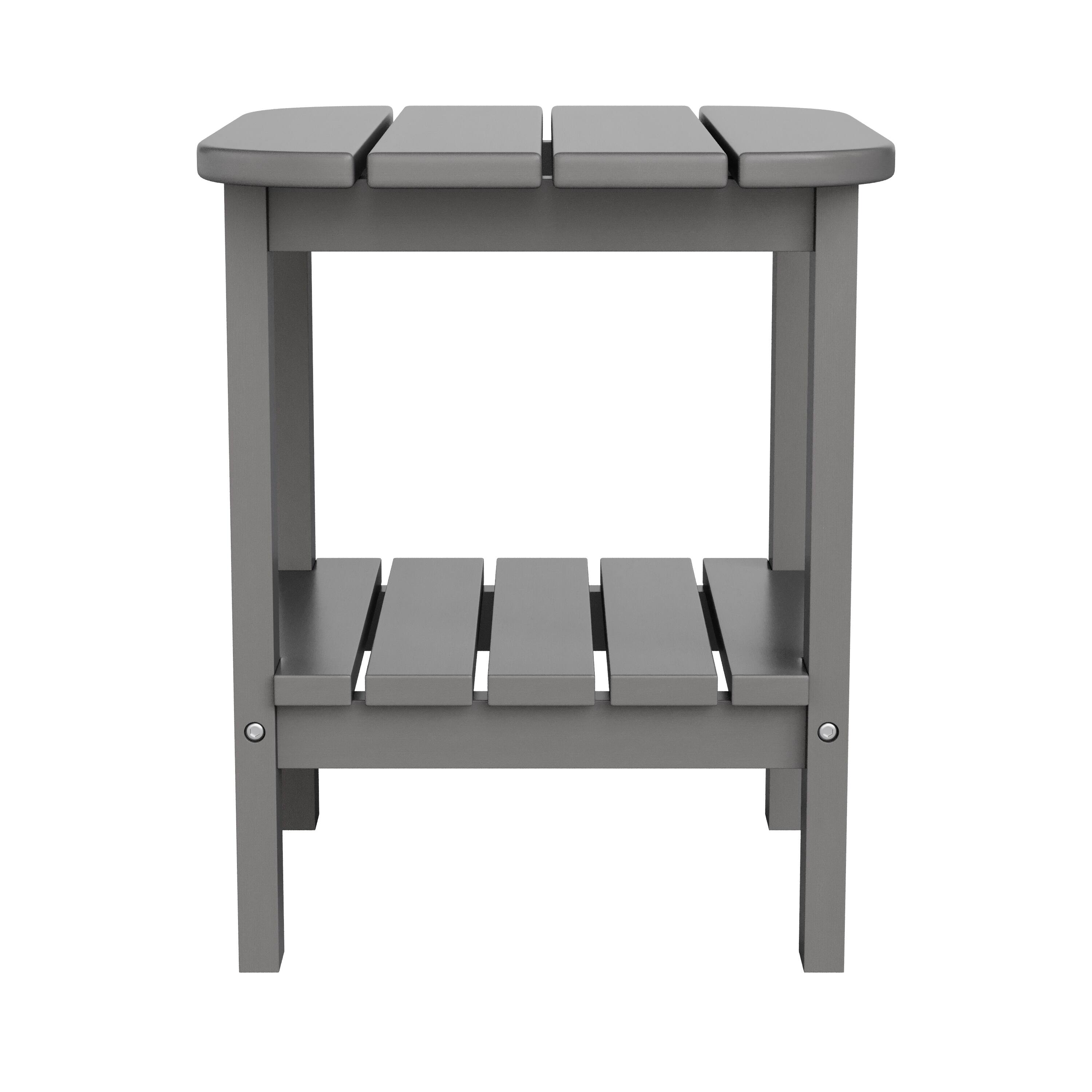 Alt View 7. Emma + Oliver - Tiverton Two Tier Polyresin Adirondack Side Table - All-Weather for Indoor/Outdoor Use - Gray.