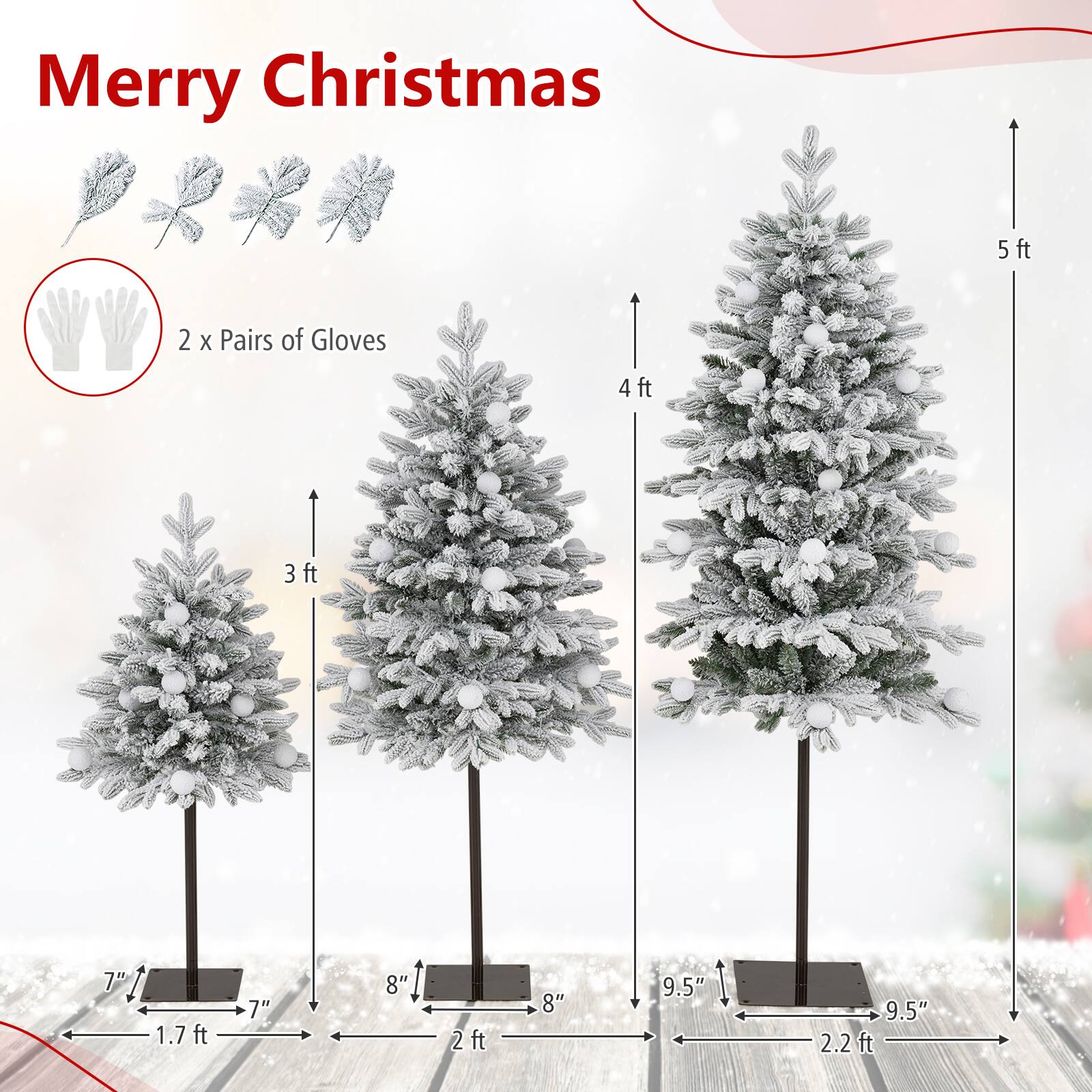 Merry Christmas

2 x Pairs of Gloves

5 ft

4 ft

3 ft

7" 1.7 ft

8" 2 ft

9.5" 2.2 ft