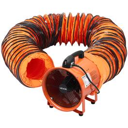 VEVOR - 12 inch Portable Ventilator, 2 Speed 2894CFM High-Velocity Industrial Utility Blower Fan with 33ft Flexible Duct Hose - Orange
