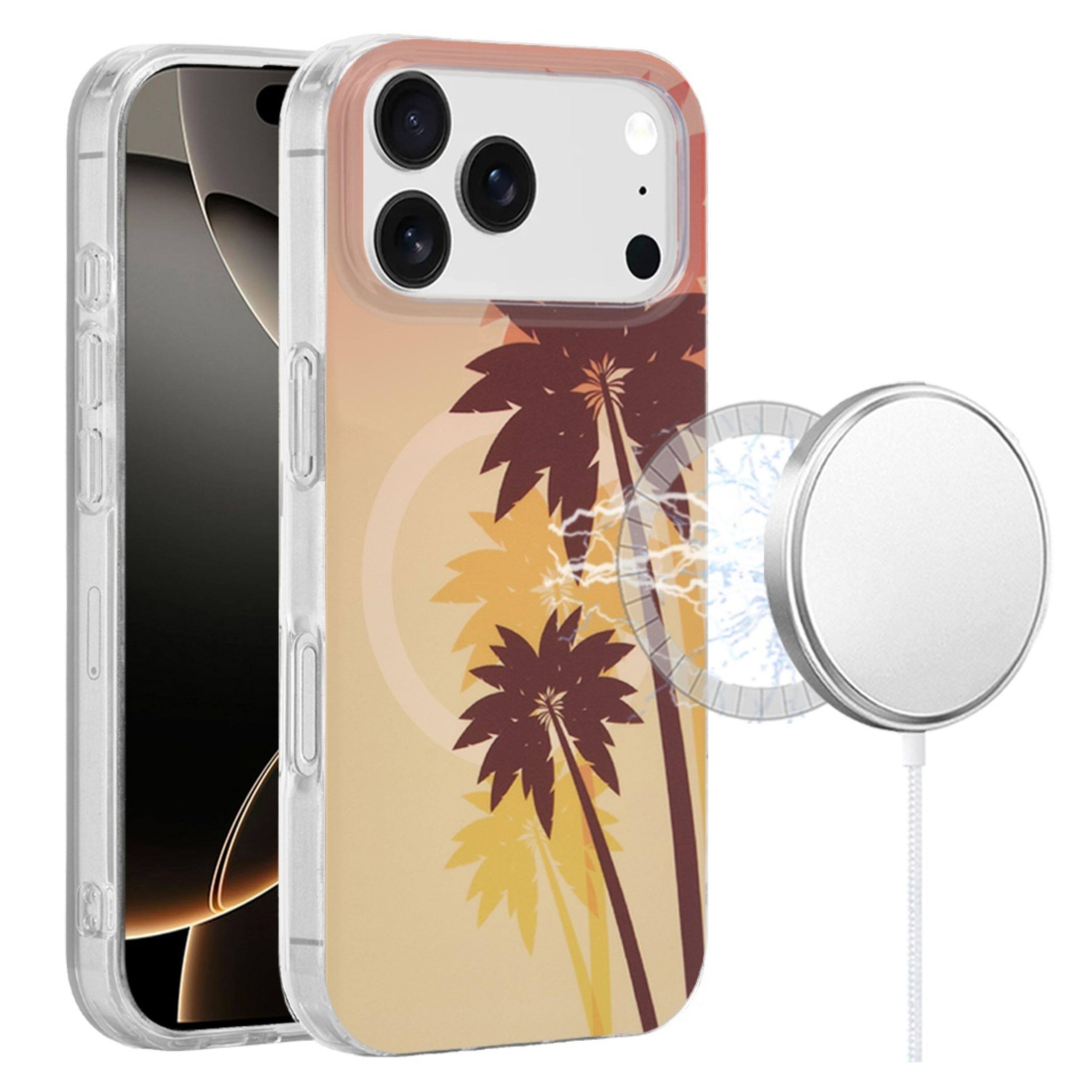 Kitcheniva - IMD Dual Layer Phone Case With Magnetic Circle Tempered Glass For iPhone 17 Pro Coconut Palm - Multicolor price history on PriceWatchPro
