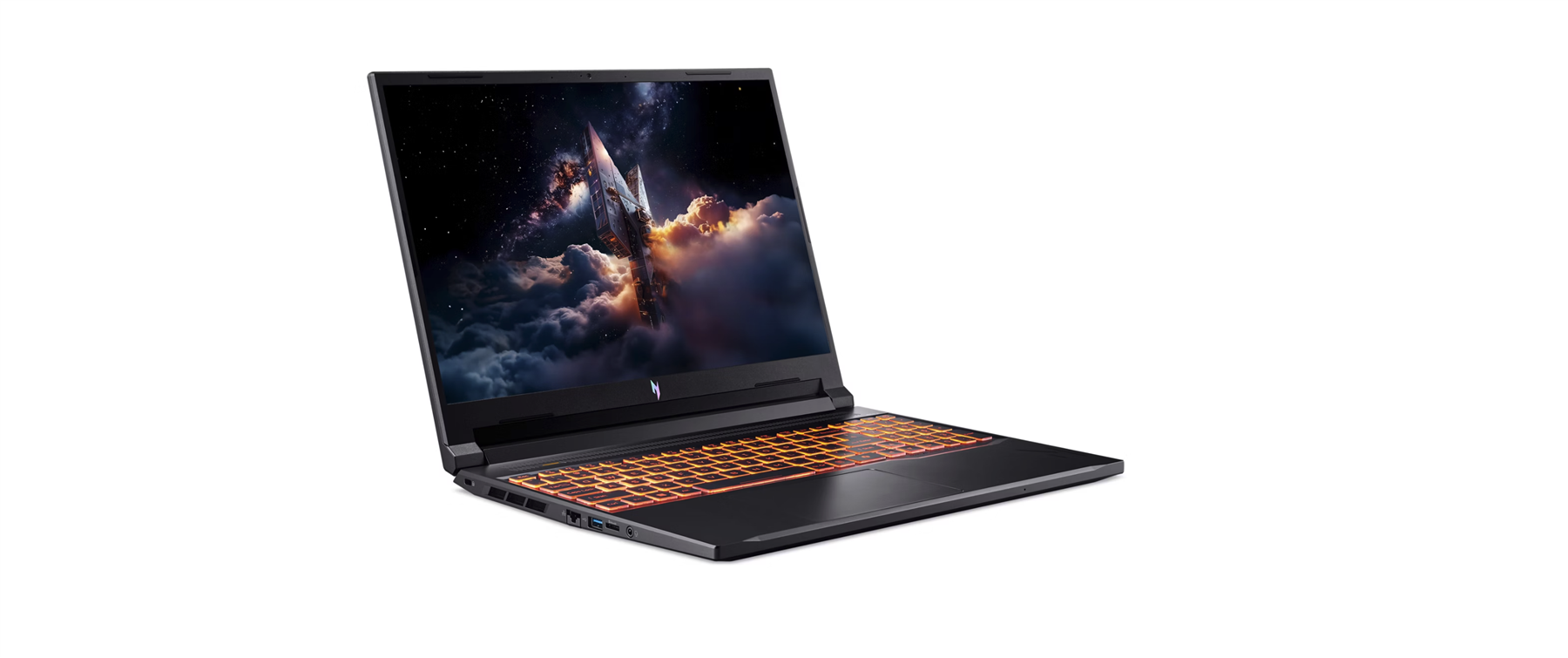 Angle. Acer - Nitro V 16 16-inch 180Hz Gaming Laptop - Core 7 240H - RTX 5060 - 32GB - 512GB SSD - Obsidian Black.