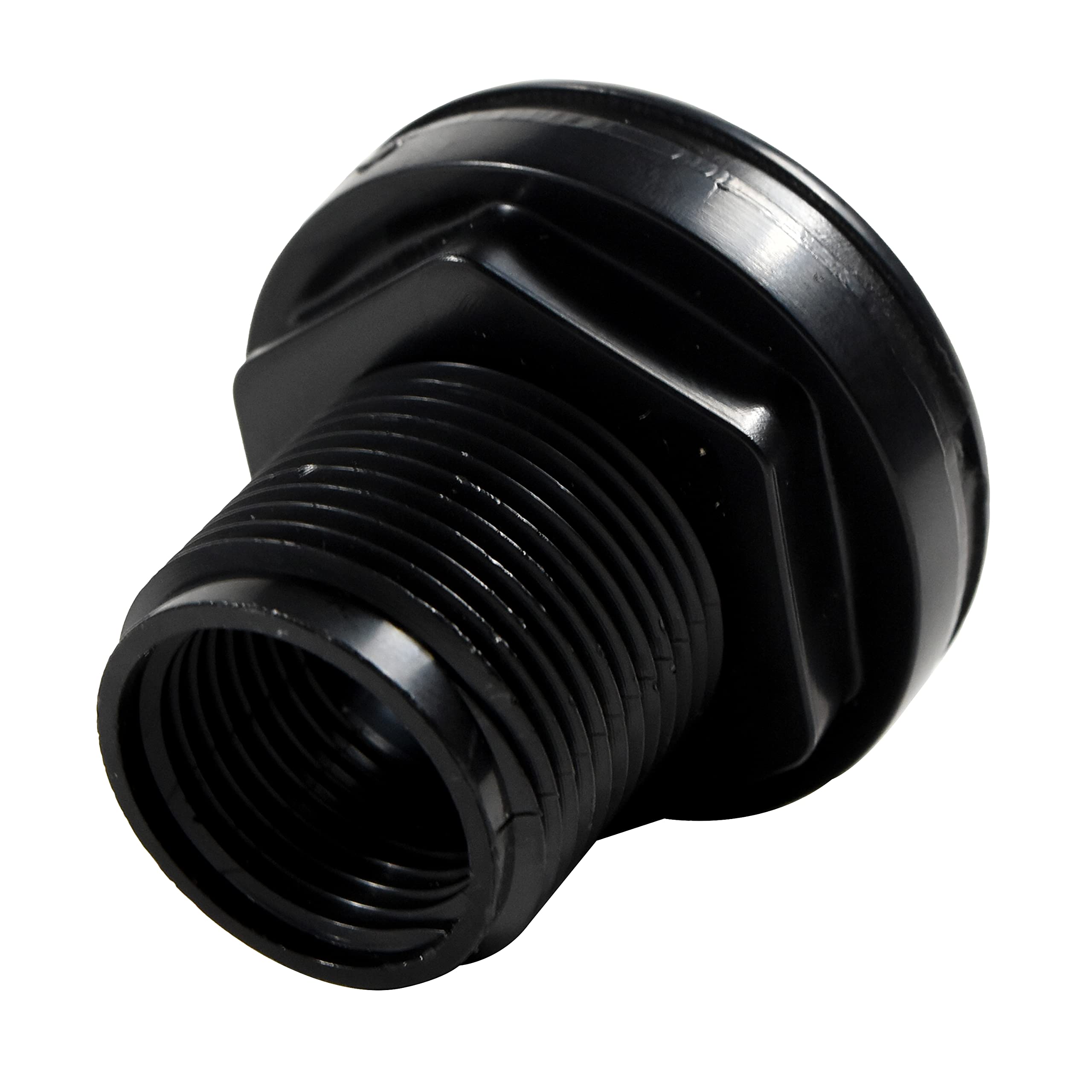 Alt View 4. HQRP - 2-Pack 1/2 in ABS Bulkhead Fitting - Double Threaded Water Tank Connector for Rain Barrels, Aquariums.