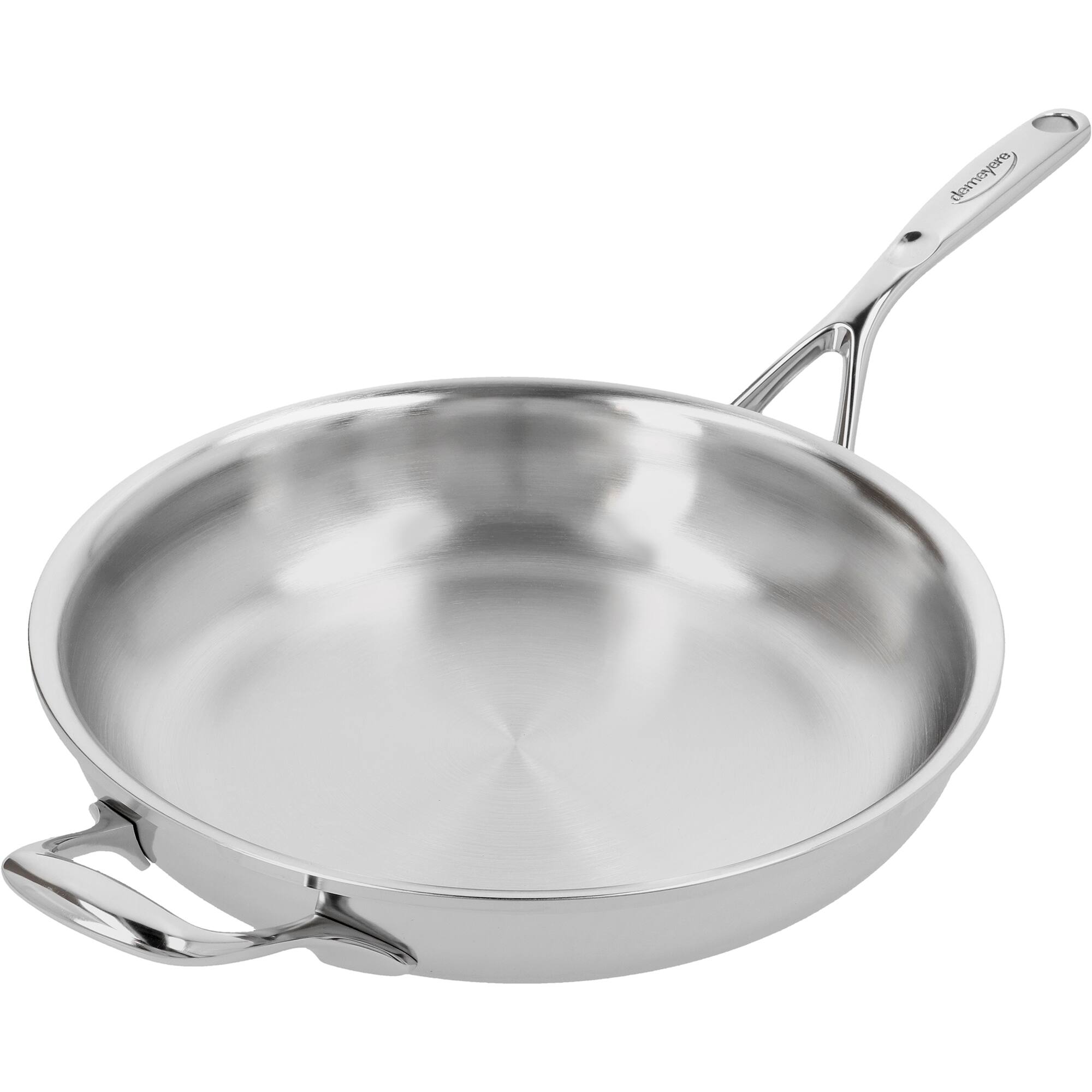 Alt View 4. Demeyere - Demeyere Atlantis Proline 7 11-inch Stainless Steel Fry Pan with Helper Handle - Stainless Steel.
