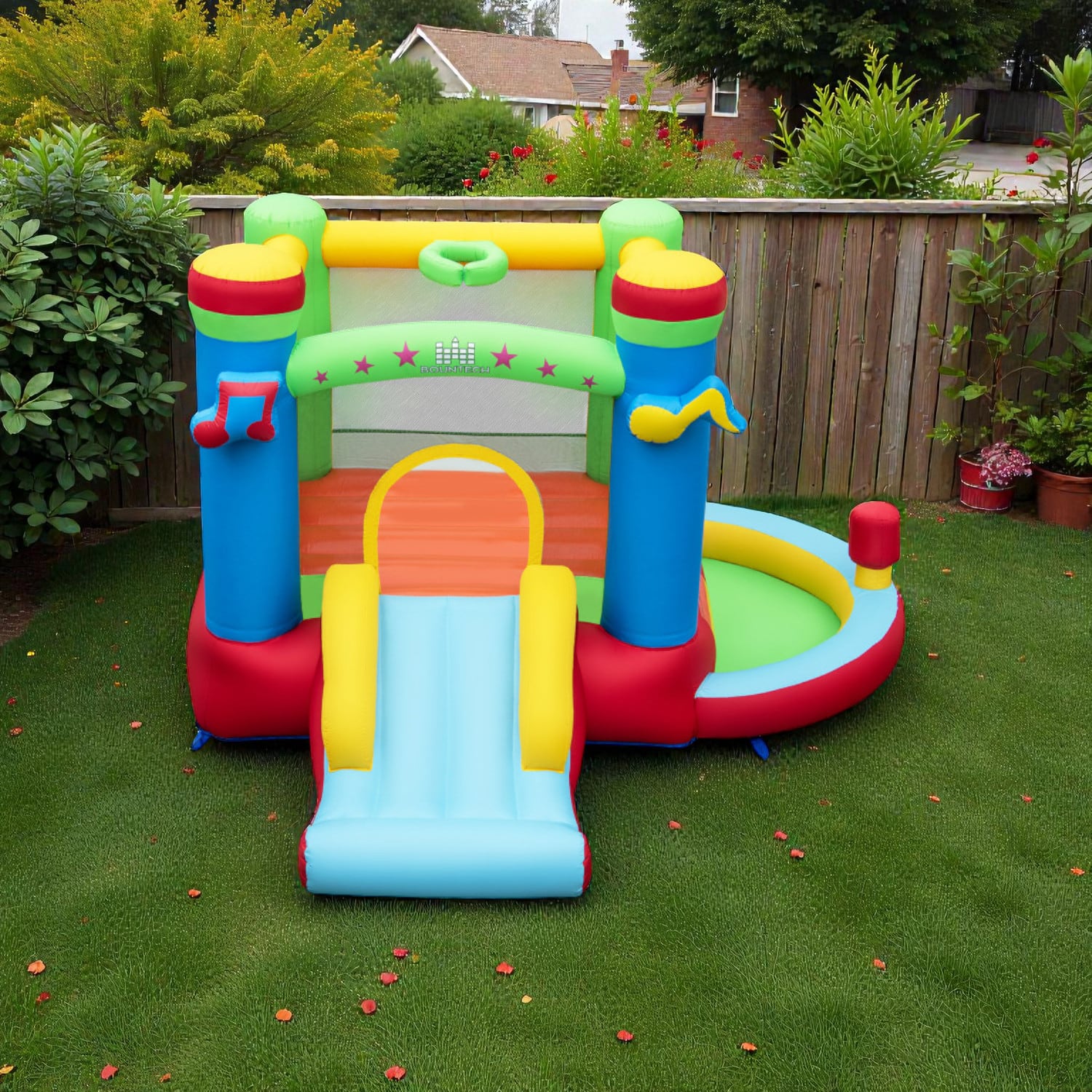 BreeBe - Fun Music-Themed Inflatable Jumper for Kids – Air-Free Design - Multicolor