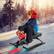 Alt View 11. Costway - Metal Snow Racer Sled w/Steering Wheel and Brakes Kids Snow Sand Grass Sliding Black & Red - Red+Black.