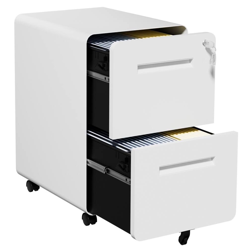 Alt View 9. Loheer - Loheer 2 Drawer Metal File Cabinet Lockable Rolling Under Desk.