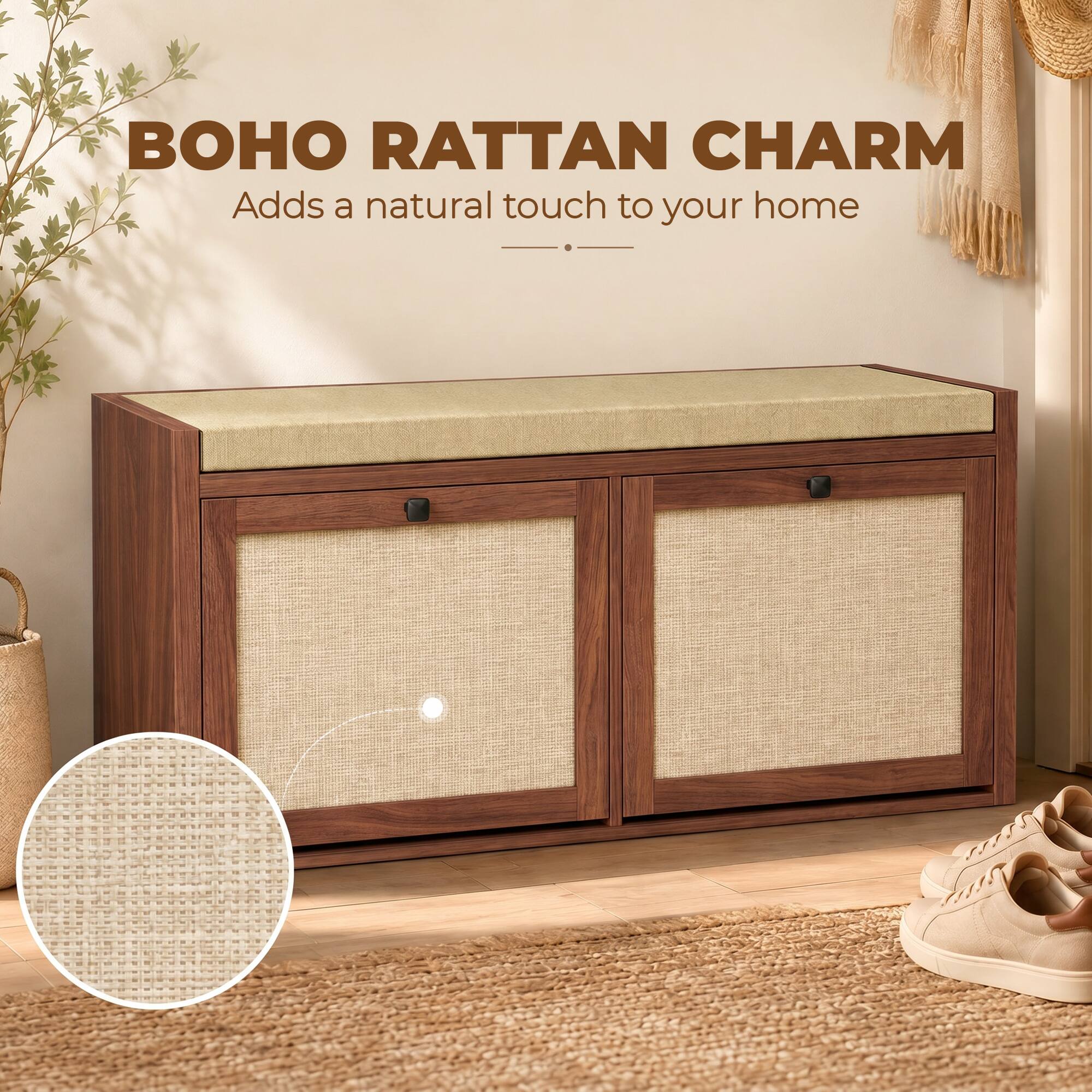 BOHO RATTAN CHARM  
Adds a natural touch to your home