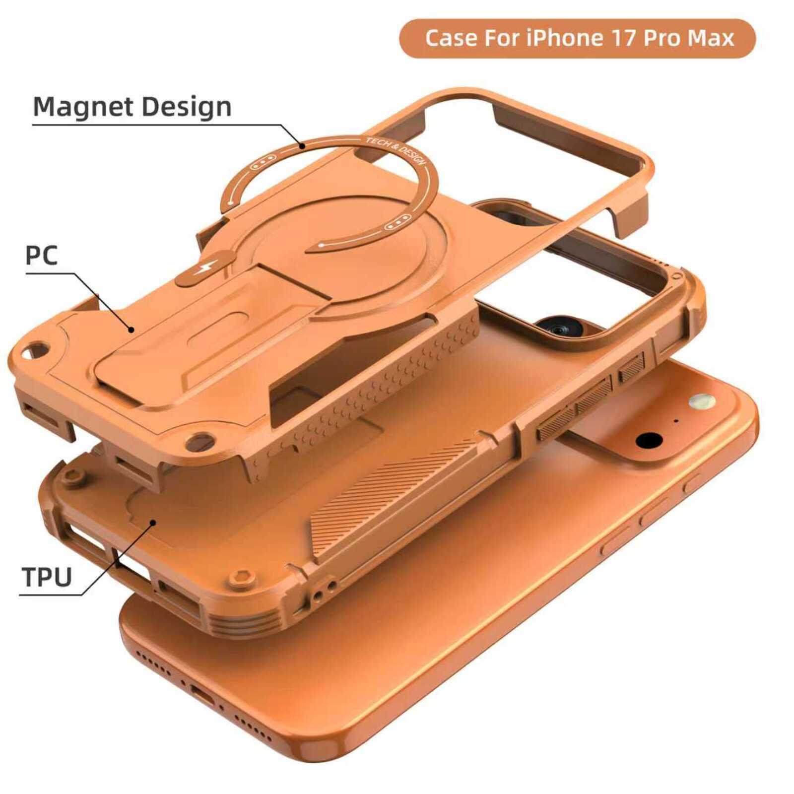 Case For iPhone 17 Pro Max Magnet Design TECN & (230 PC TPU