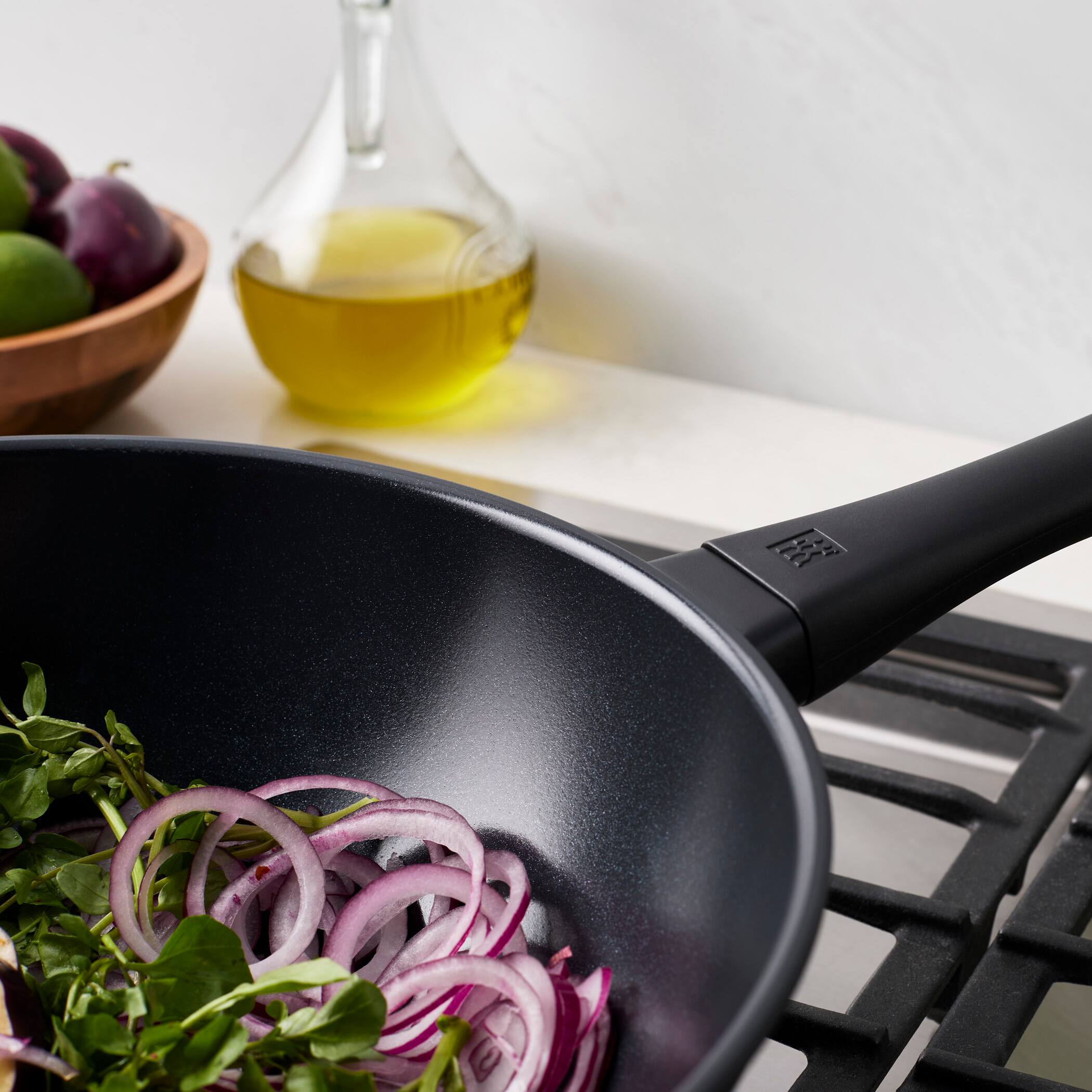 Alt View 4. ZWILLING - ZWILLING Madura Plus Ceramic 12-inch Aluminum Stir Fry Pan Ceramic Nonstick - Black.