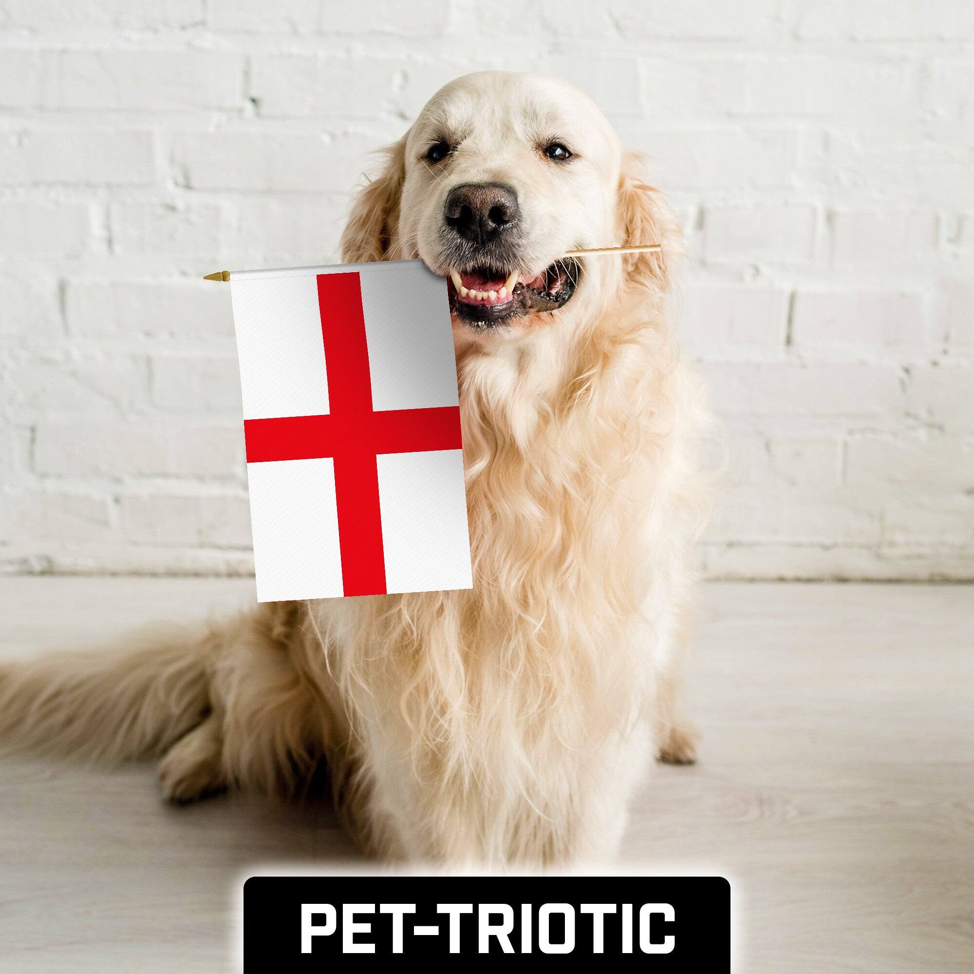 Alt View 3. G128 - 10-Pack 12 x 18 in England Handheld Stick Flags - White and Red.