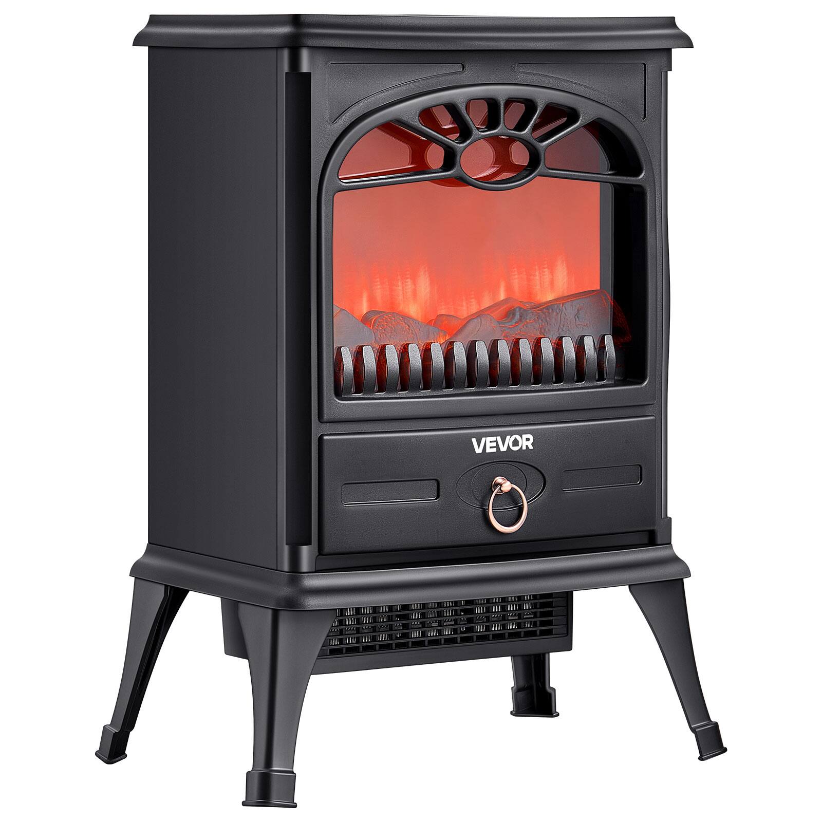 VEVOR - 22.8inch Freestanding Fireplaces, 1500W 5120BTU Portable Electric Fireplace Stove Heater, with Overheating Protection - Black