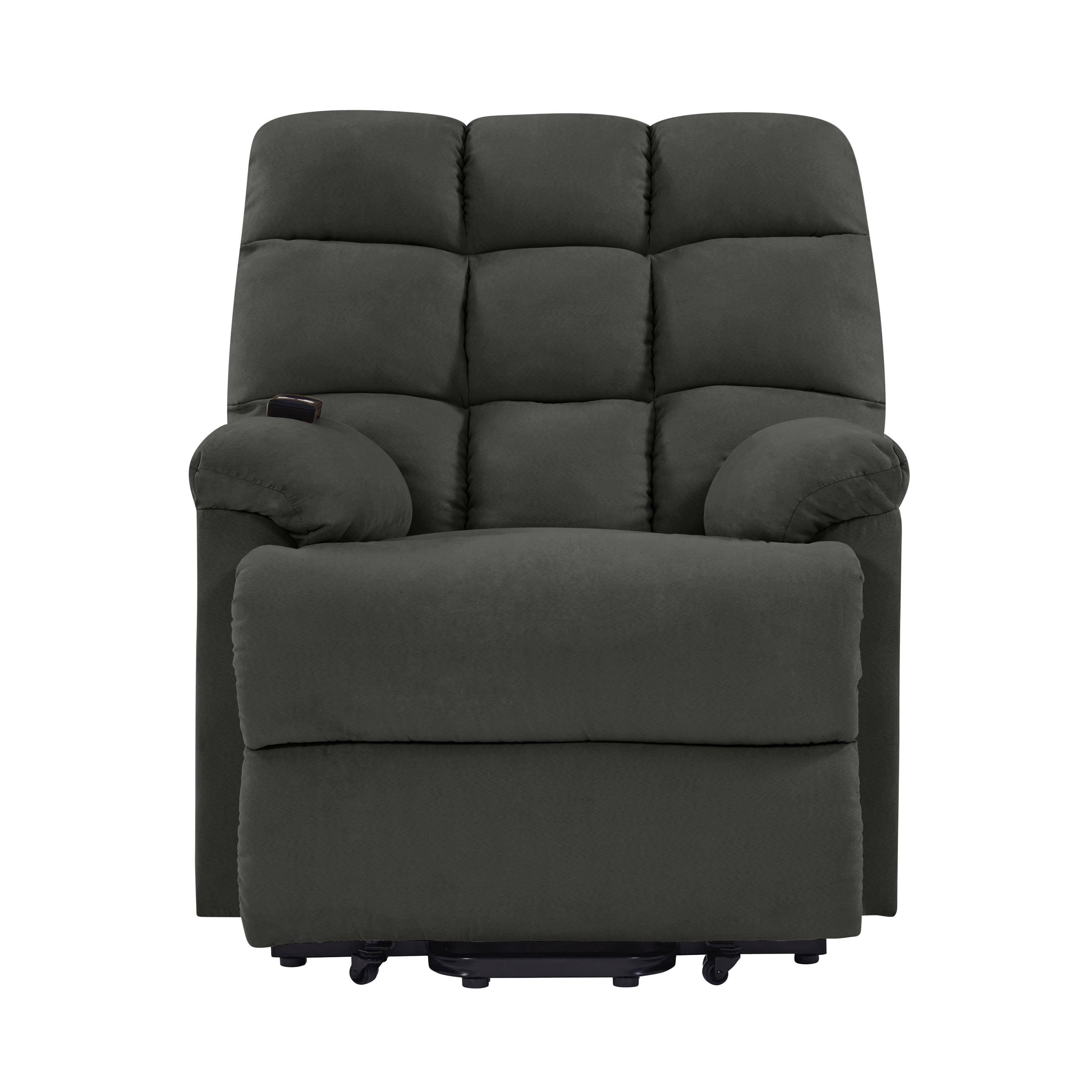 Front. ProLounger - Avanti Microfiber Power Recline and Lift Chair - Gray.