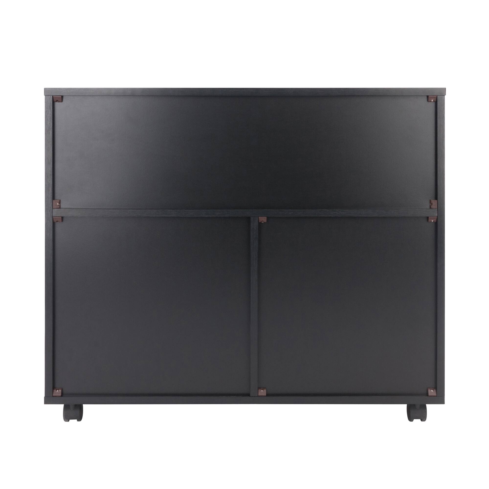 Alt View 4. Winsome Wood - Halifax 3-Section Multi-Storage Mobile Cabinet - Black.