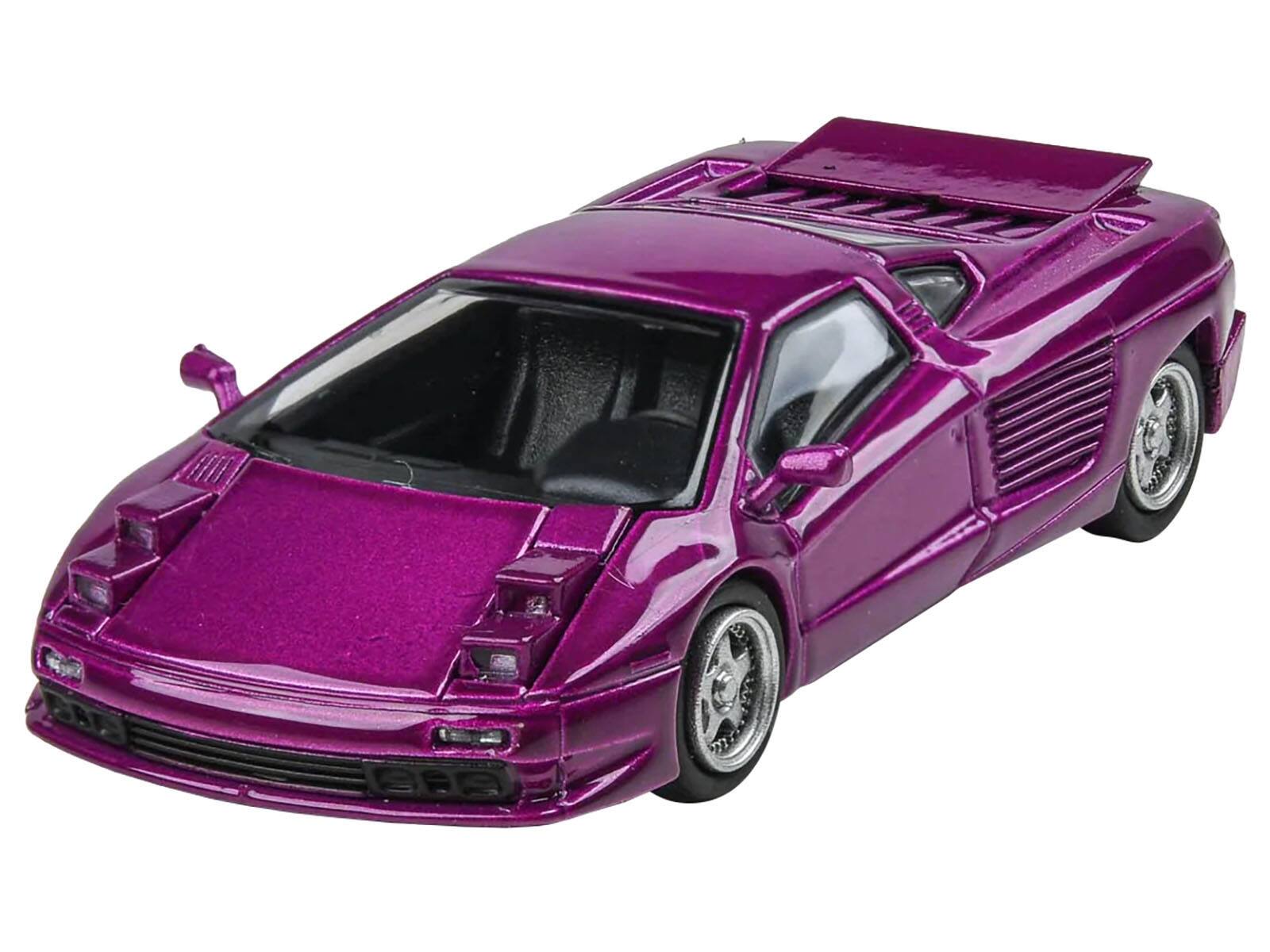 Left. Paragon - 1991 Cizeta V16T Purple Metallic 1/64 Diecast Model Car by Paragon Models - Purple Metallic.