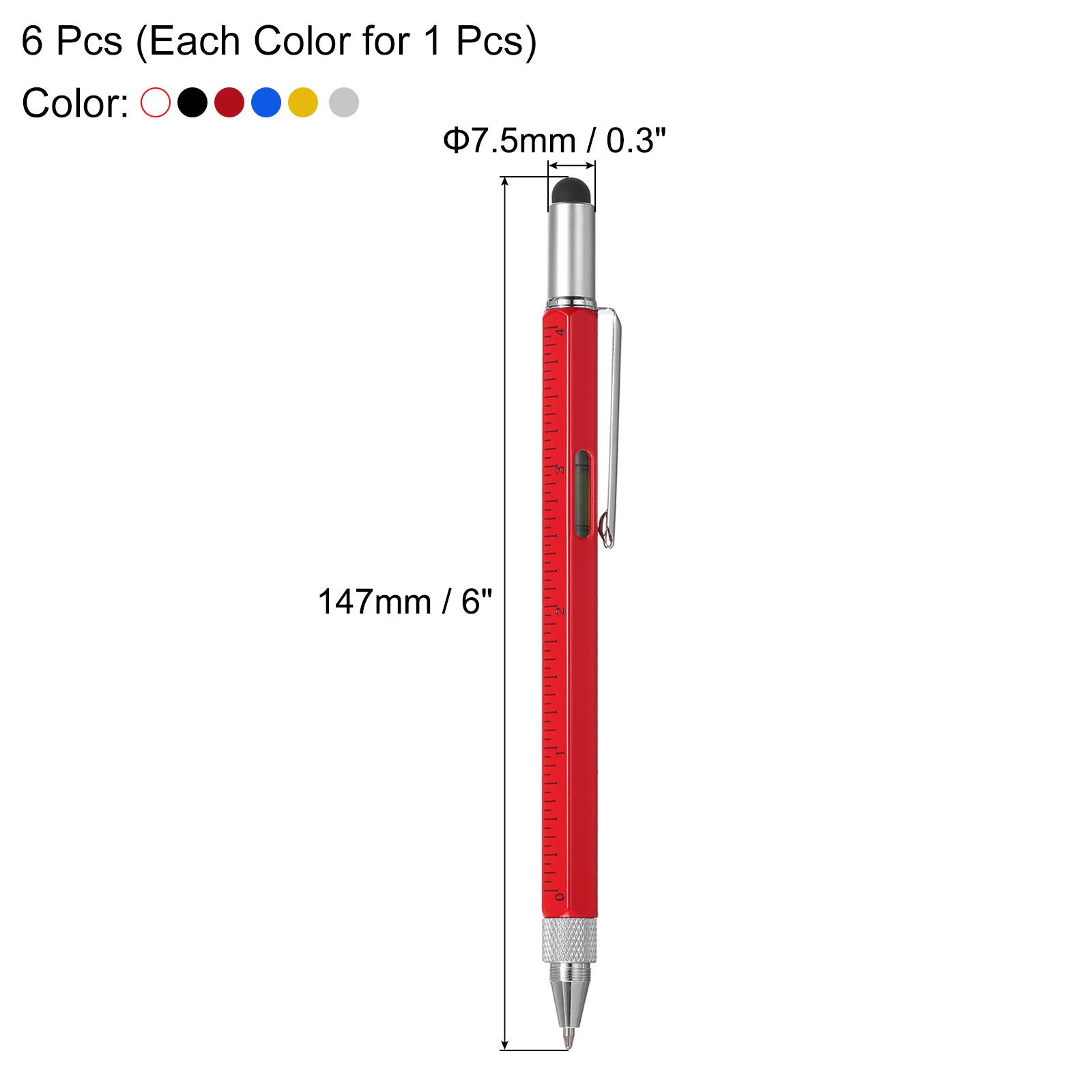6 Pcs (Each Color for 1 Pcs)  
Color:  
- Red  
- Black  
- Blue  
- Yellow  
- Gray  

Φ7.5mm / 0.3"  
147mm / 6"