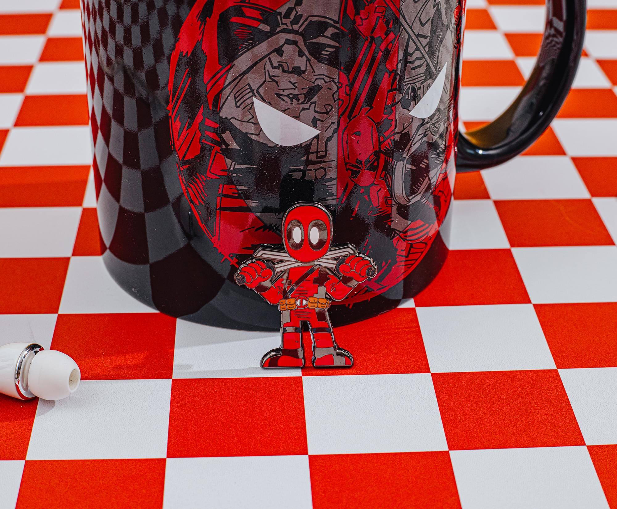 Alt View 10. SalesOne LLC - Marvel Deadpool With Swords Enamel Pin | Toynk Exclusive - Red/Black.