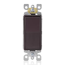 Leviton - Decora 15 amps Single Pole Rocker AC Quiet Switch 1 pk - Brown