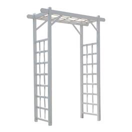 Dura-Trel - Elmwood Arbor 57" x 84" PVC Outdoor Garden Arch Lattice Trellis - White