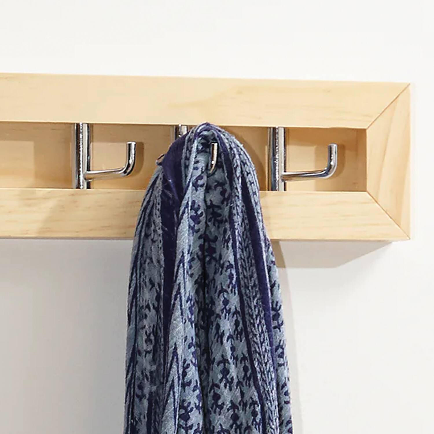 Alt View 1. Better Houseware - Better Houseware 4865 Milano Hook Horizontal Rack, Chrome/natural Wood - silver.