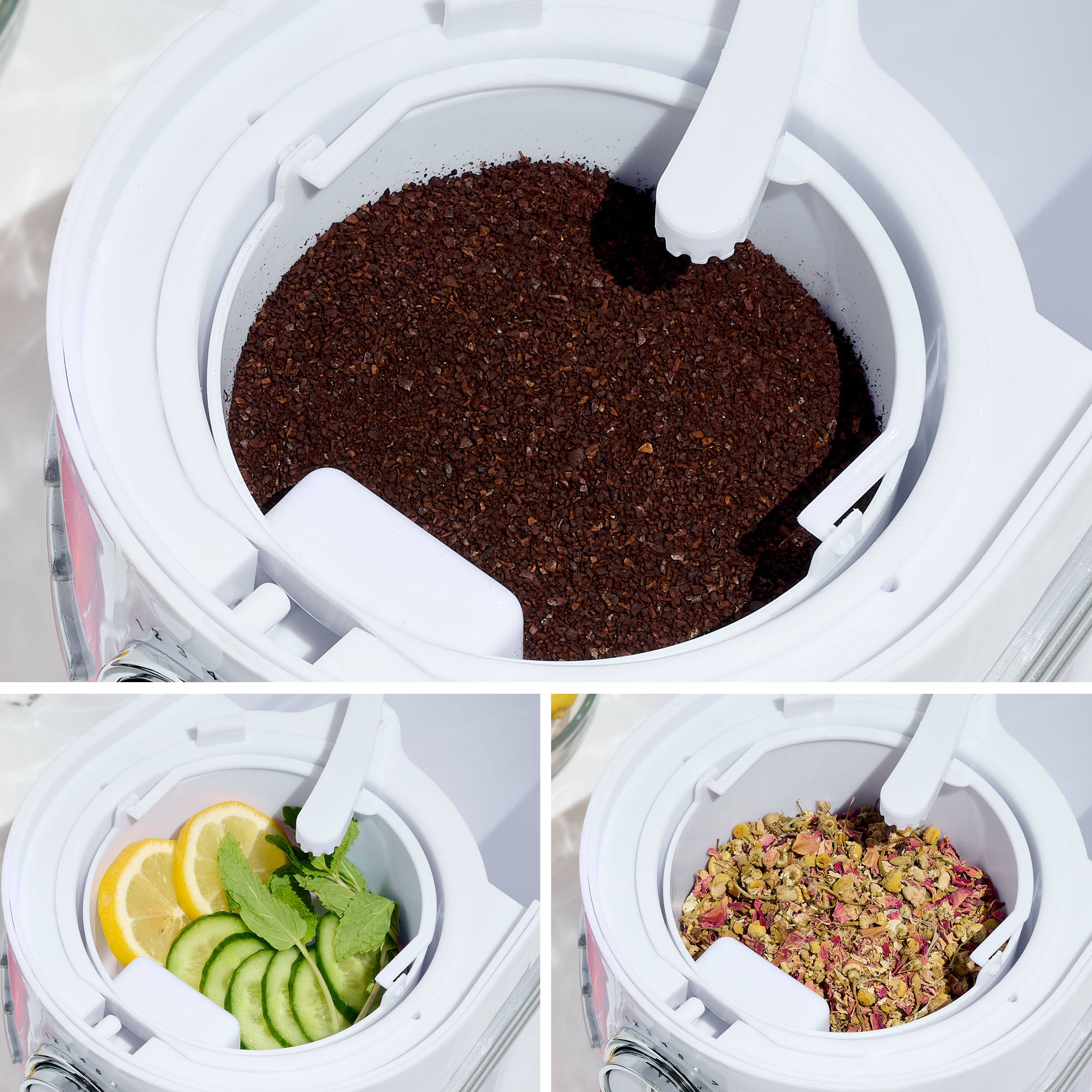 Alt View 2. HomeCraft - Café' Ice 3-qt. Iced Coffee and Tea Brewing System with Plastic Pitcher - White.