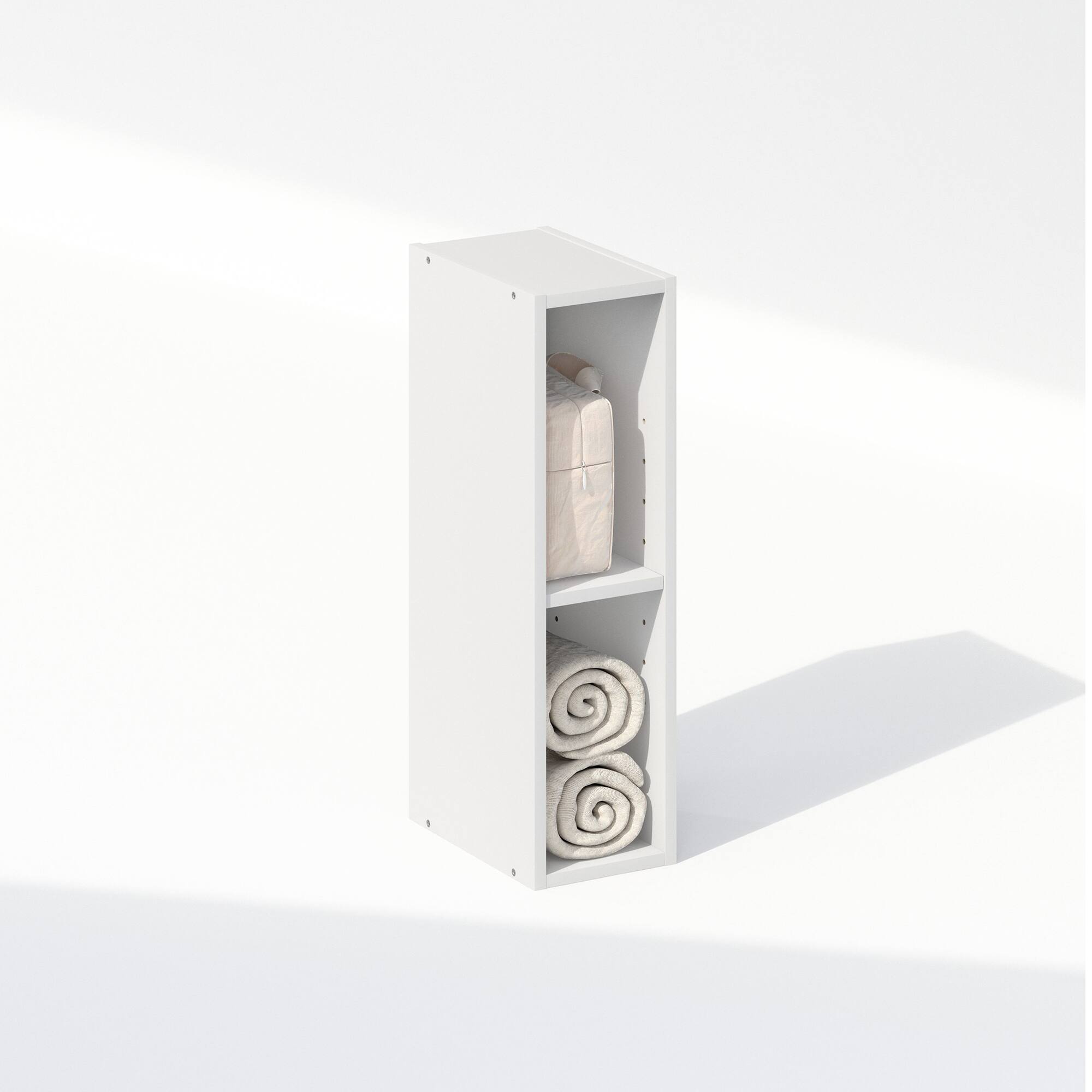 Alt View 3. Furinno - Reed 2-Tier Multipurpose Clothing & Closet Storage Organizer Shelf, 6-Inch Width - White.