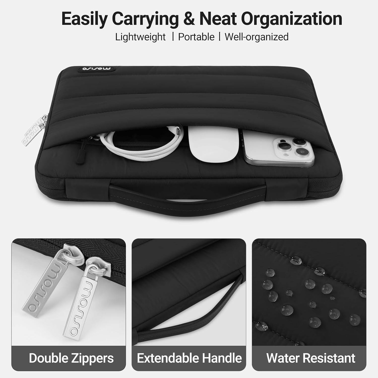 Easily Carrying & Neat Organization  
Lightweight | Portable | Well-organized  

mosiso  
BLUERS  
mosiso mosso Double Zippers Extendable Handle  
Water Resistant