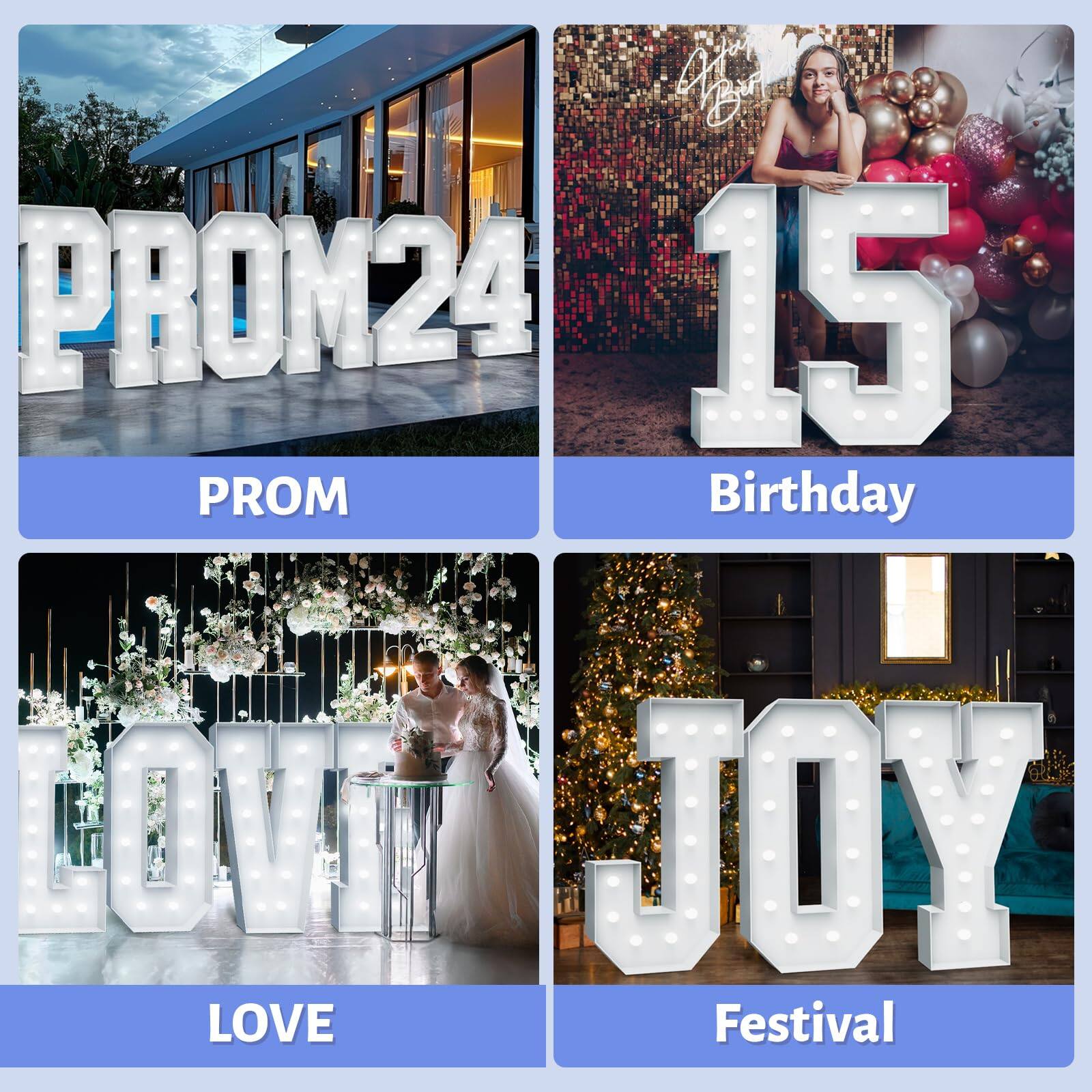 - PROM24
  - PROM

- 15
  - Birthday

- LOVE
  - LOVE

- JOY
  - Festival