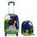 Front. Costway - 2Pcs 12'' 16'' Kids Luggage Set Suitcase Backpack School Travel Trolley ABS - dark blue.