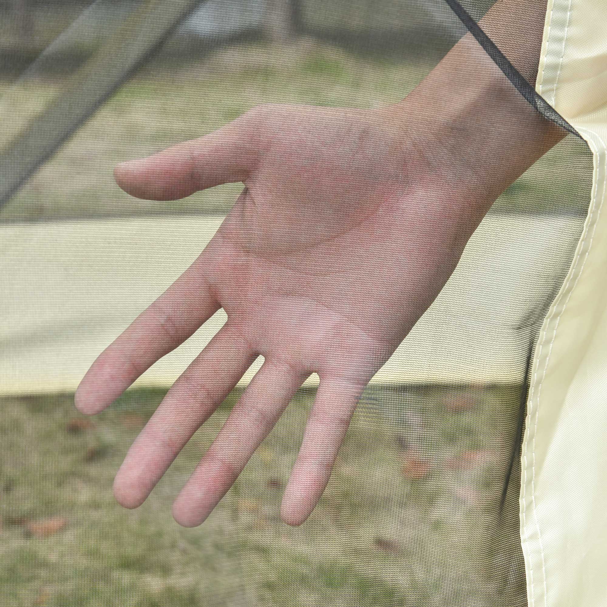 Alt View 8. Outsunny - Pop Up Camping Canopy Gazebo Screen Shelter Tent with Single Person Easy Set-Up, Ventilating Mesh, 7x7FT - Beige.