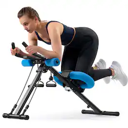 MERACH - New Adjustable Ab Trainer Foldable Machine for Abs Workout at Home Gym - Black