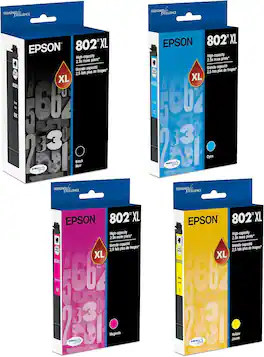 Epson - T802XL High Yield Ink Cartridges, 4/Pack - Black | Cyan | Magenta | Yellow