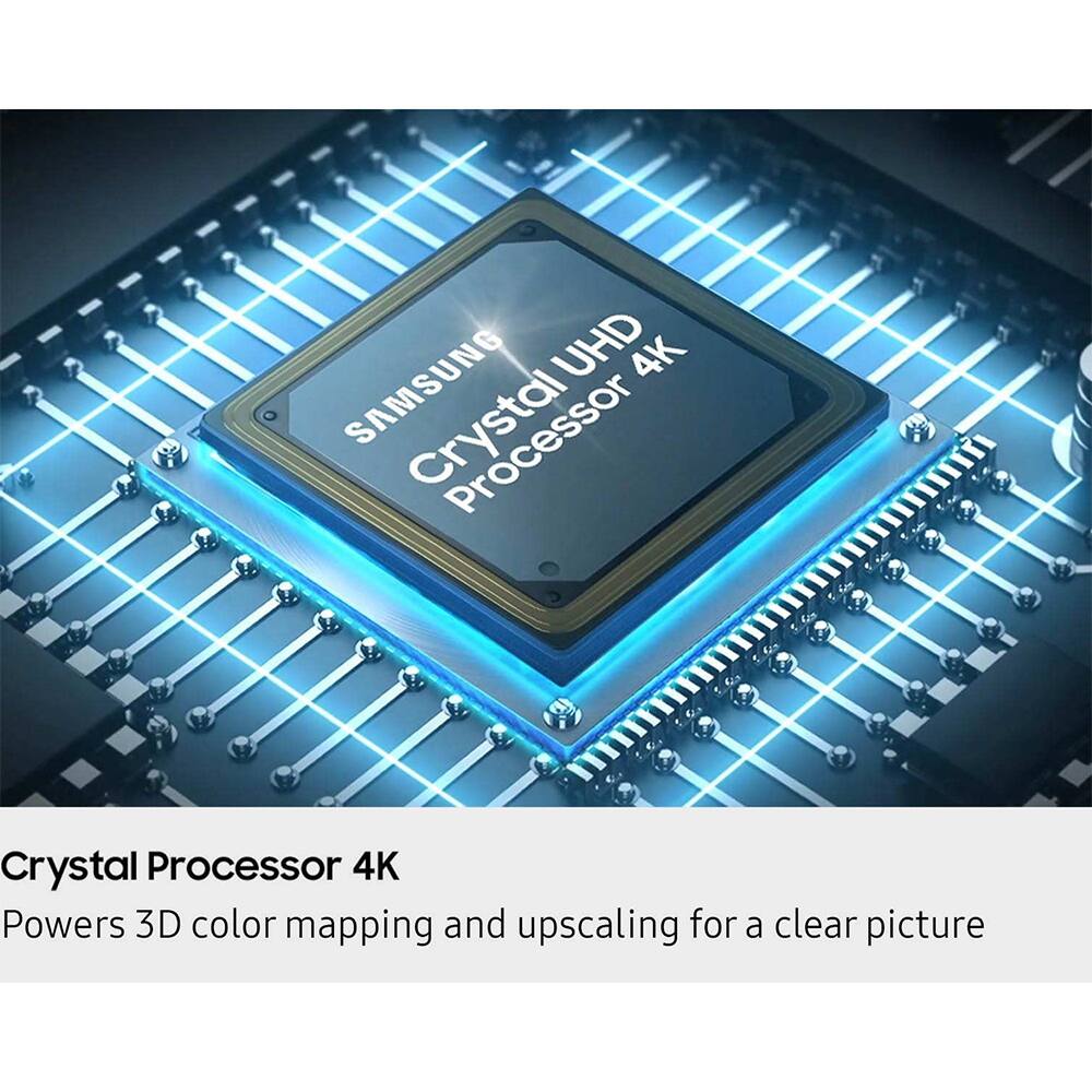 SAMSUNG UHD Crystal Processor 4K

Crystal Processor 4K

Powers 3D color mapping and upscaling for a clear picture