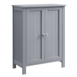 Songmics Home - Bathroom Floor Storage Cabinet, Bathroom Storage Unit with 2 Adjustable Shelves, 11.8 x 23.6 x 31.5 Inches - Dove Gray