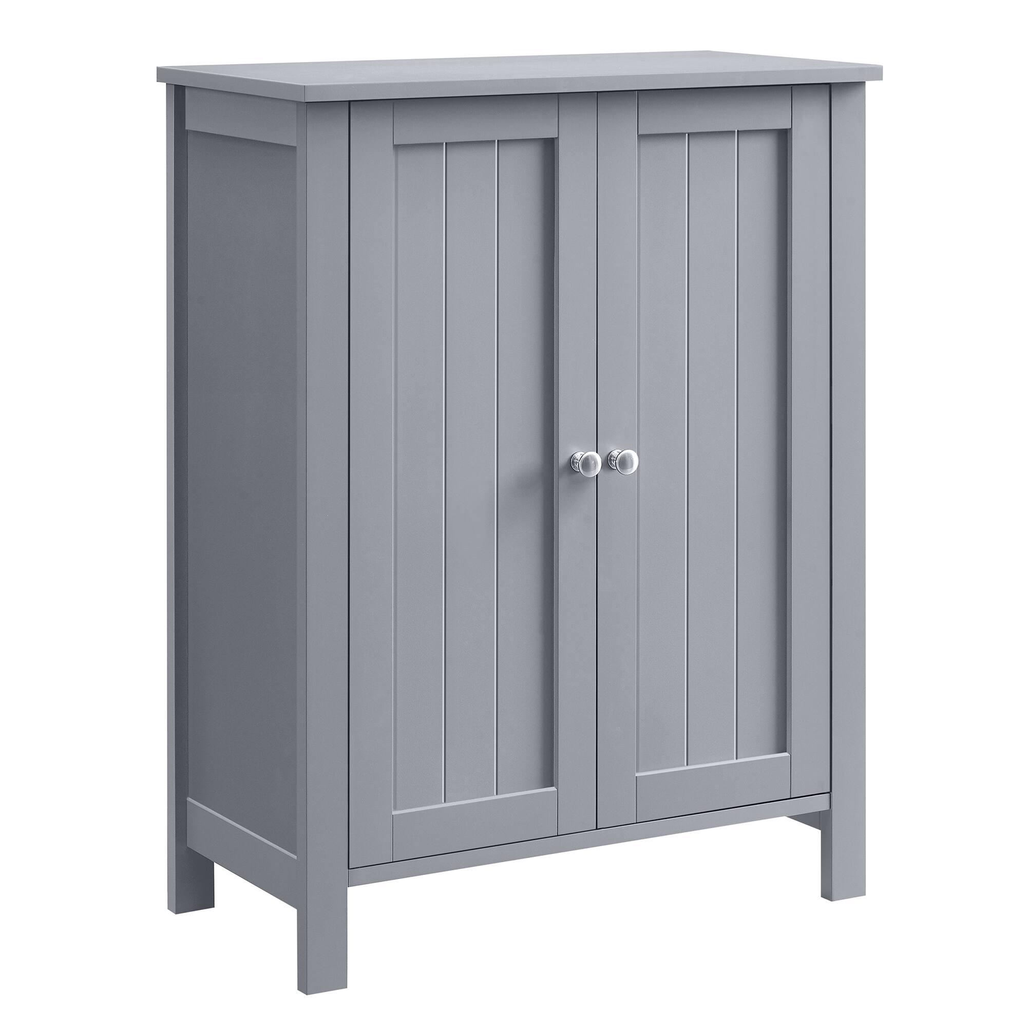 Front. Songmics Home - Bathroom Floor Storage Cabinet, Bathroom Storage Unit with 2 Adjustable Shelves, 11.8 x 23.6 x 31.5 Inches - Dove Gray.