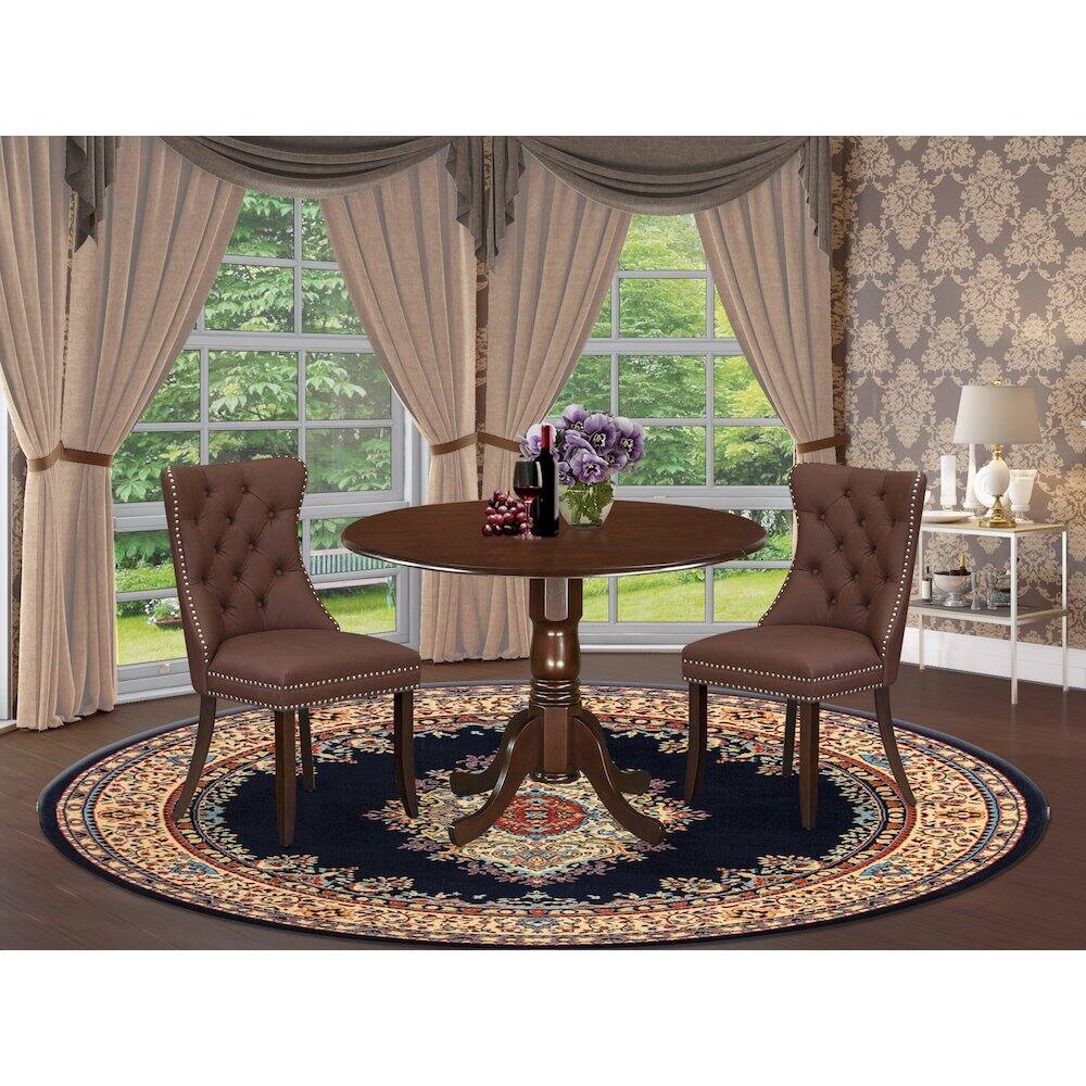 Alt View 8. East West Furniture - 3 Piece Dining Table Set - Red.