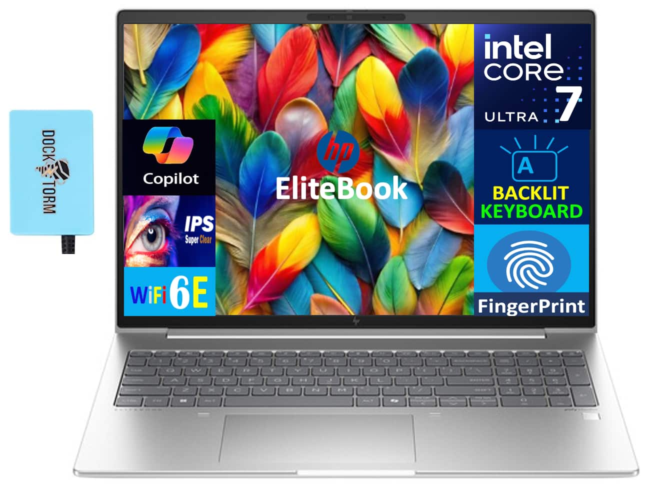 HP - EliteBook 660 Laptop 16.0 WUXGA (Intel Ultra 7 165U , 32GB DDR5, 1TB PCIe SSD, Win 11 Pro) w/USB Hub - Pike Silver