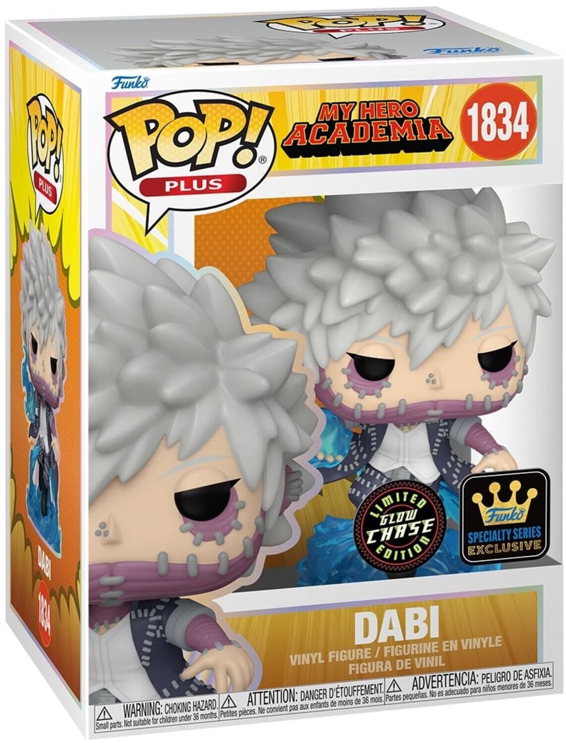 TO ROPY Funko Funko Pop! My Hero Academia 1834 Plus Plus Dabi Limited Glow Funko Chase Specialty Series Edition Exclusive Dabi En Vinyle Figure / Figurine Vinyl De Vinil Figura De Asfixia. Advertencia: Peligro de Asfixia. Partes pequeñas. No es adecuado para niños menores de 36 meses. Attention: Danger d'Etouffement. Parties pequeñas. Not suitable for children under 36 months. Choking Hazard. Small parts.