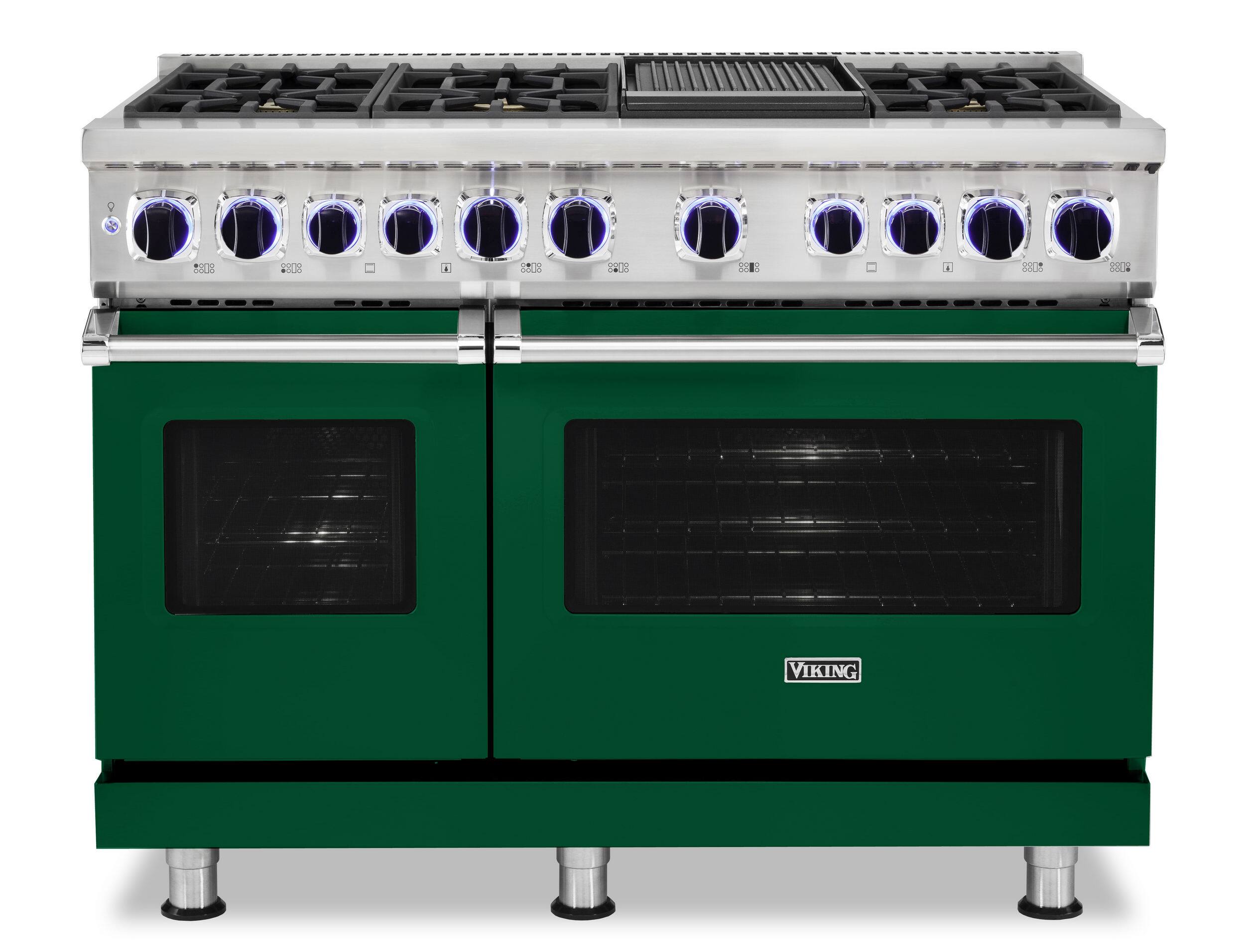 Viking - 48"W./24"D. Dual Fuel Sealed Burner Range-6 Burners/Griddle - Ivy