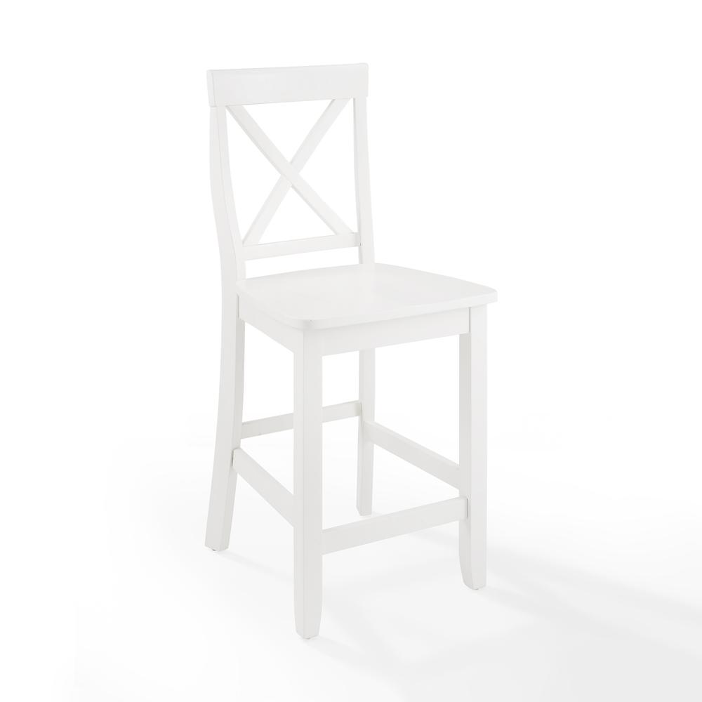 Alt View 1. Crosley Furniture - X-Back 2-Piece Counter Height Bar Stool Set - 2 Stools - White.