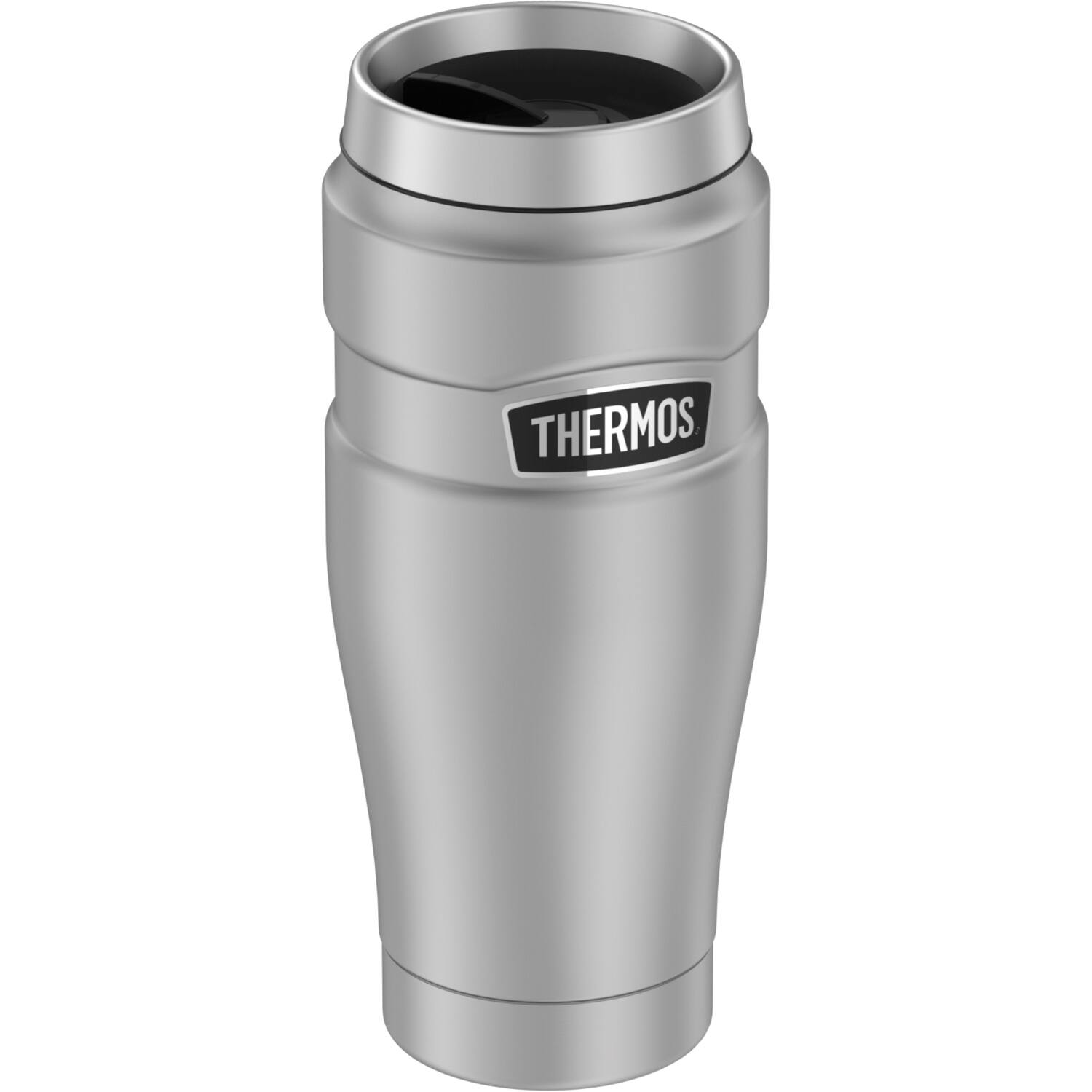 Alt View 1. Thermos - 16-Ounce Stainless King Vacuum-Insulated Stainless Steel Travel Tumbler - Matte Steel.