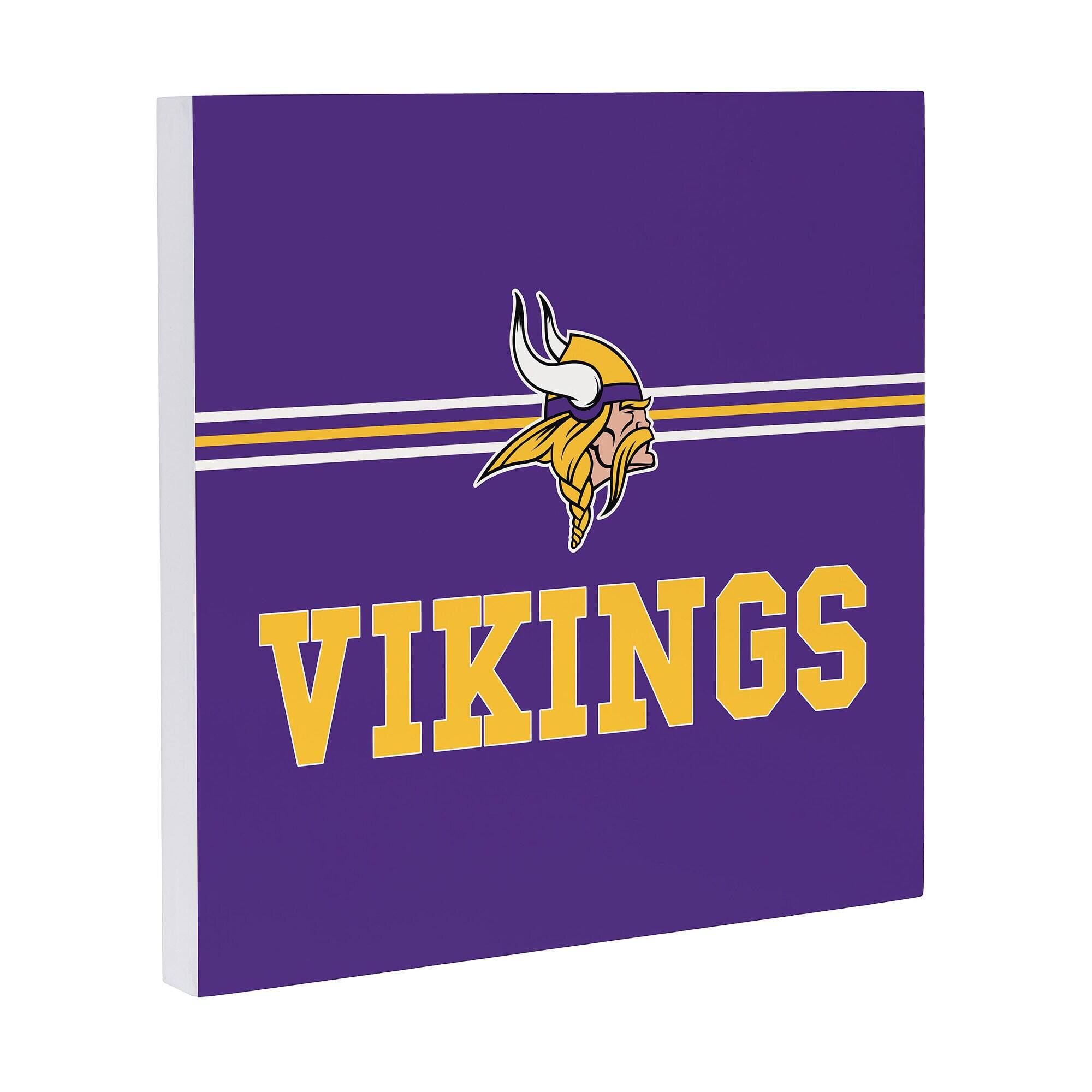 Alt View 1. Evergreen Enterprises - Minnesota Vikings 12" x 12" Wood Wall Sign - Multicolor.