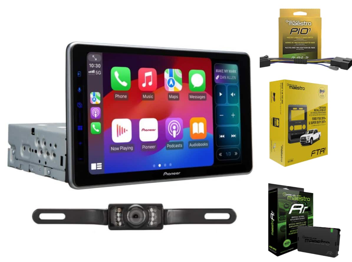 Pioneer - DMH-WT5000NEX 9" Digital Receiver Backup Camera + ADS-MRR + KITFTR1 for 2015+ Ford F150 & Ford Superduty - Black