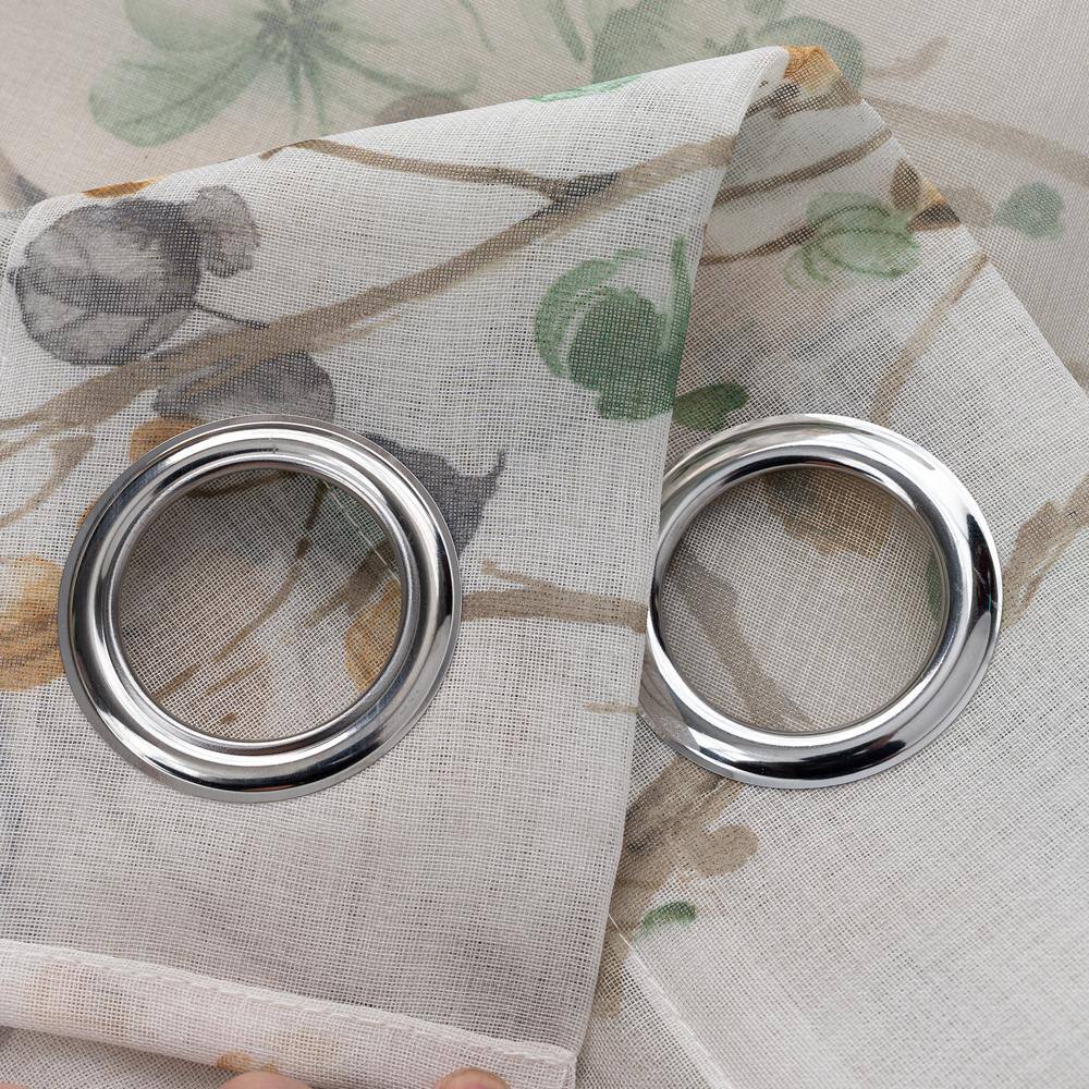 Left. RT Designers Collection - RT Designers Collection Amelia Printed Doily Grommet Light Filtering Curtain Panels for Bedroom 54" x 90" Sage - Sage.